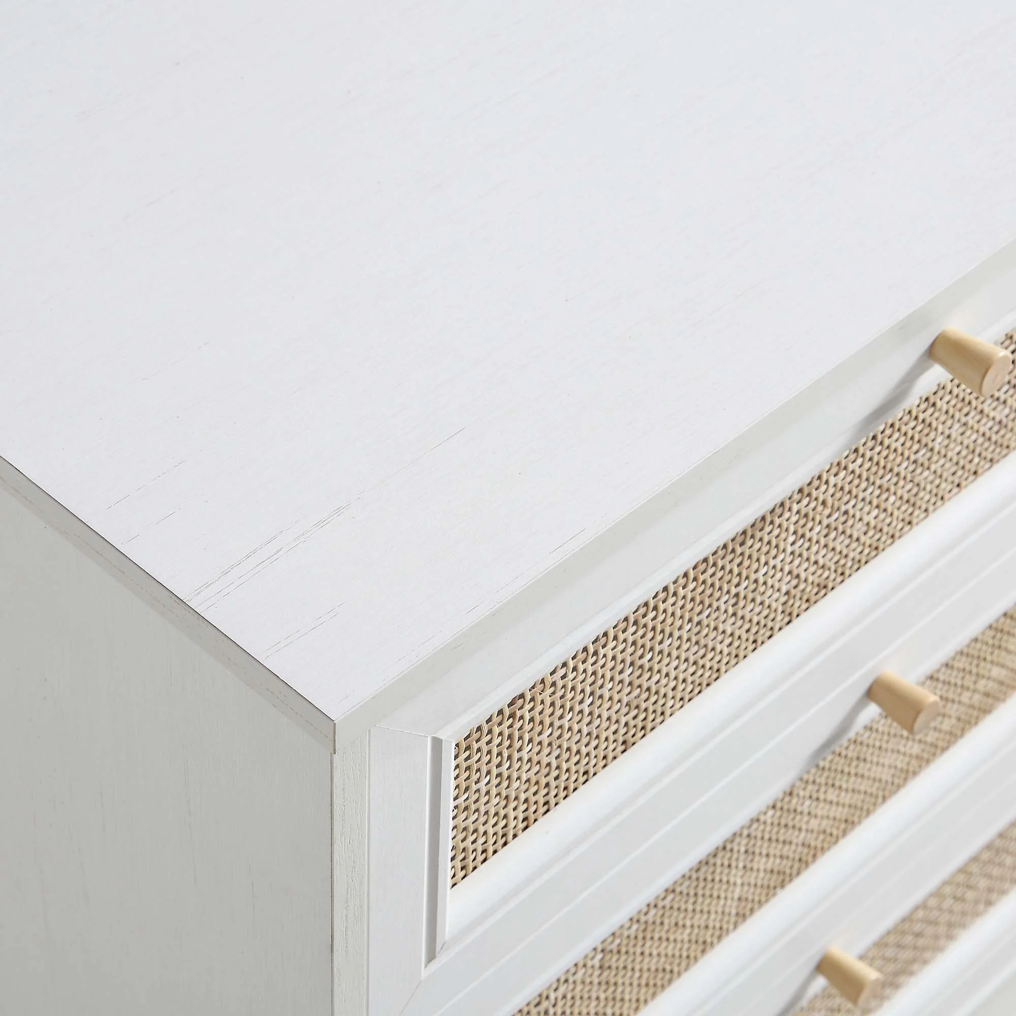 Frances Woven Rattan Chest of 6 Drawers, White - Image 12