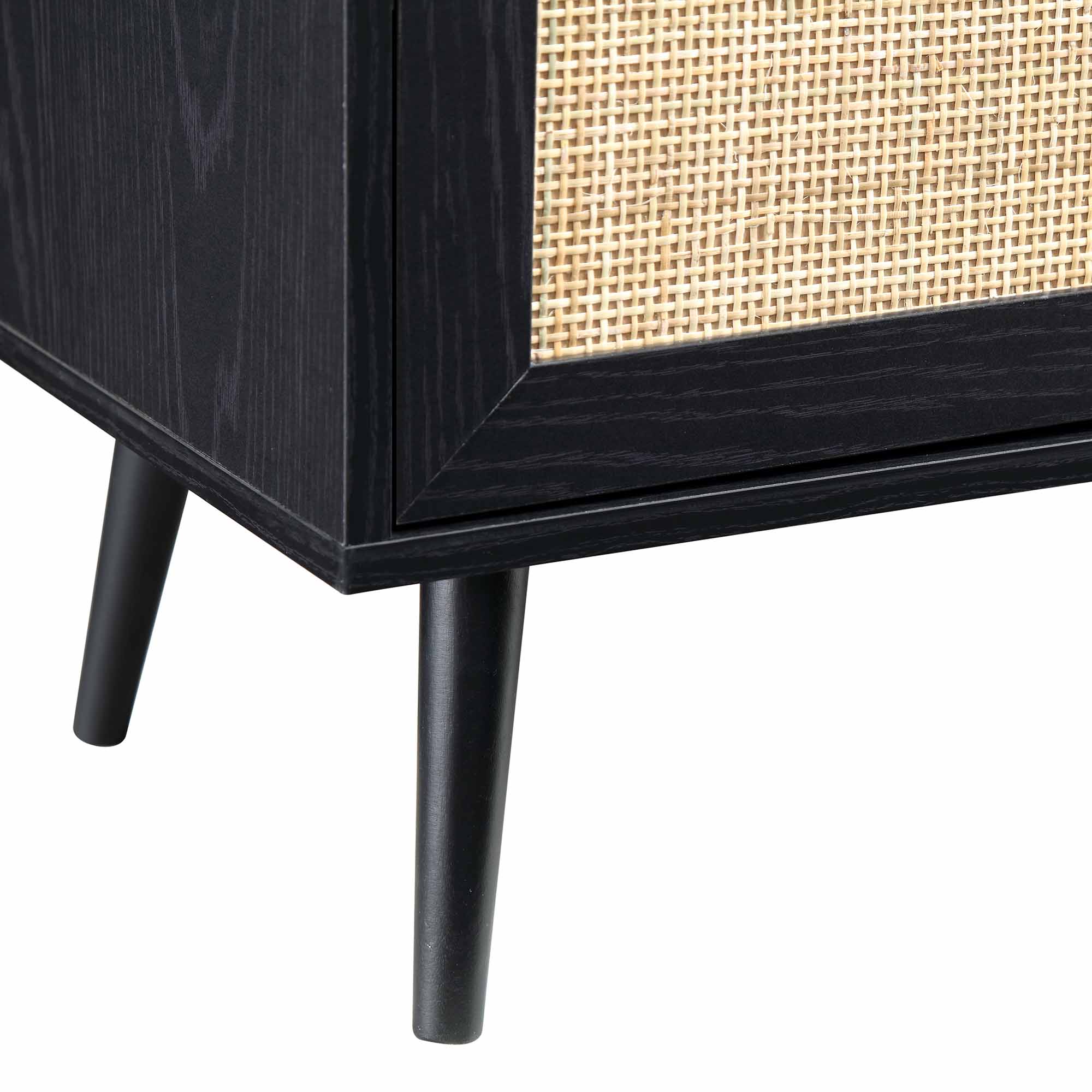 Frances Woven Rattan Display Cabinet, Black - Image 13
