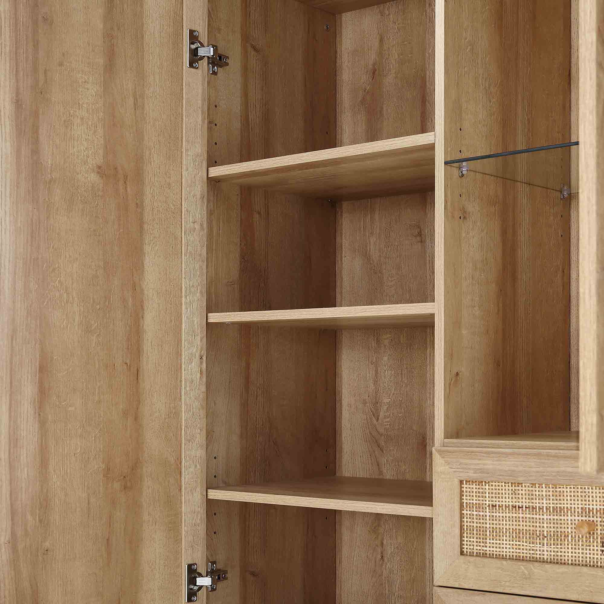 Frances Woven Rattan Display Cabinet, Natural - Image 11