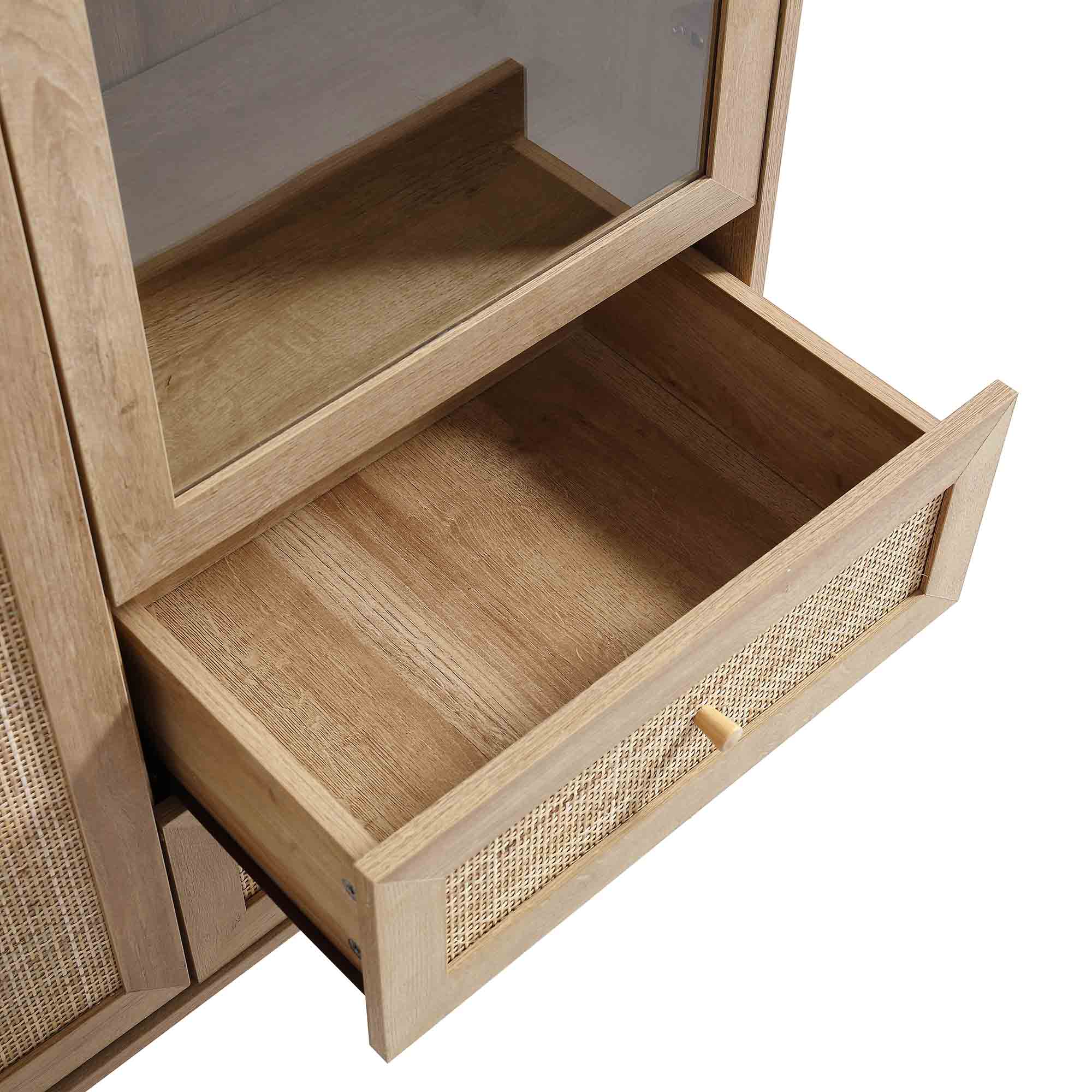 Frances Woven Rattan Display Cabinet, Natural - Image 12