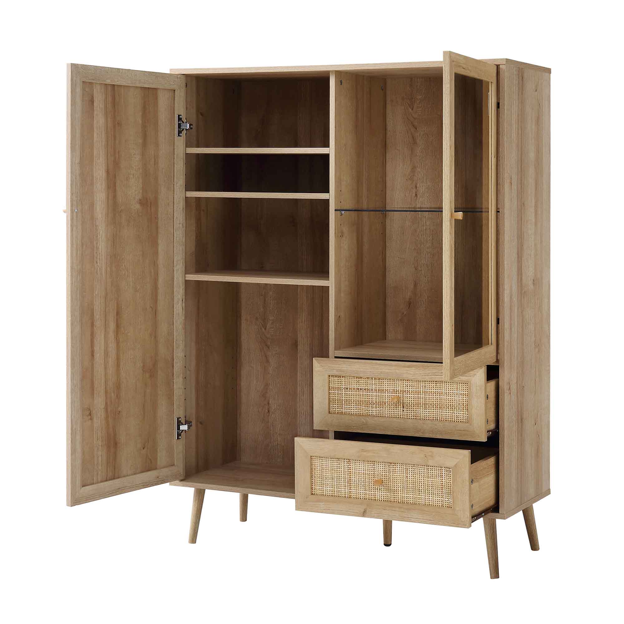 Frances Woven Rattan Display Cabinet, Natural - Image 7