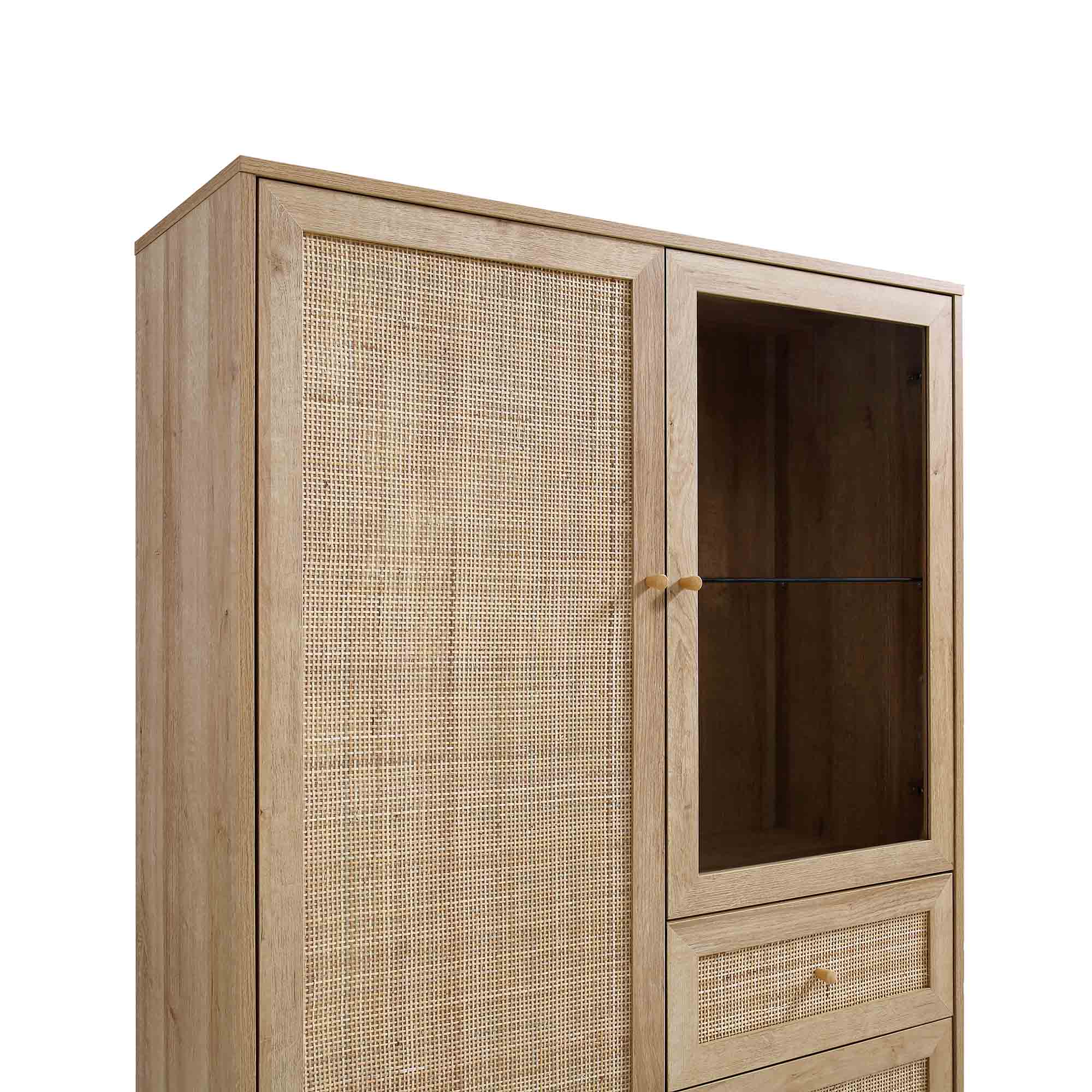 Frances Woven Rattan Display Cabinet, Natural - Image 9