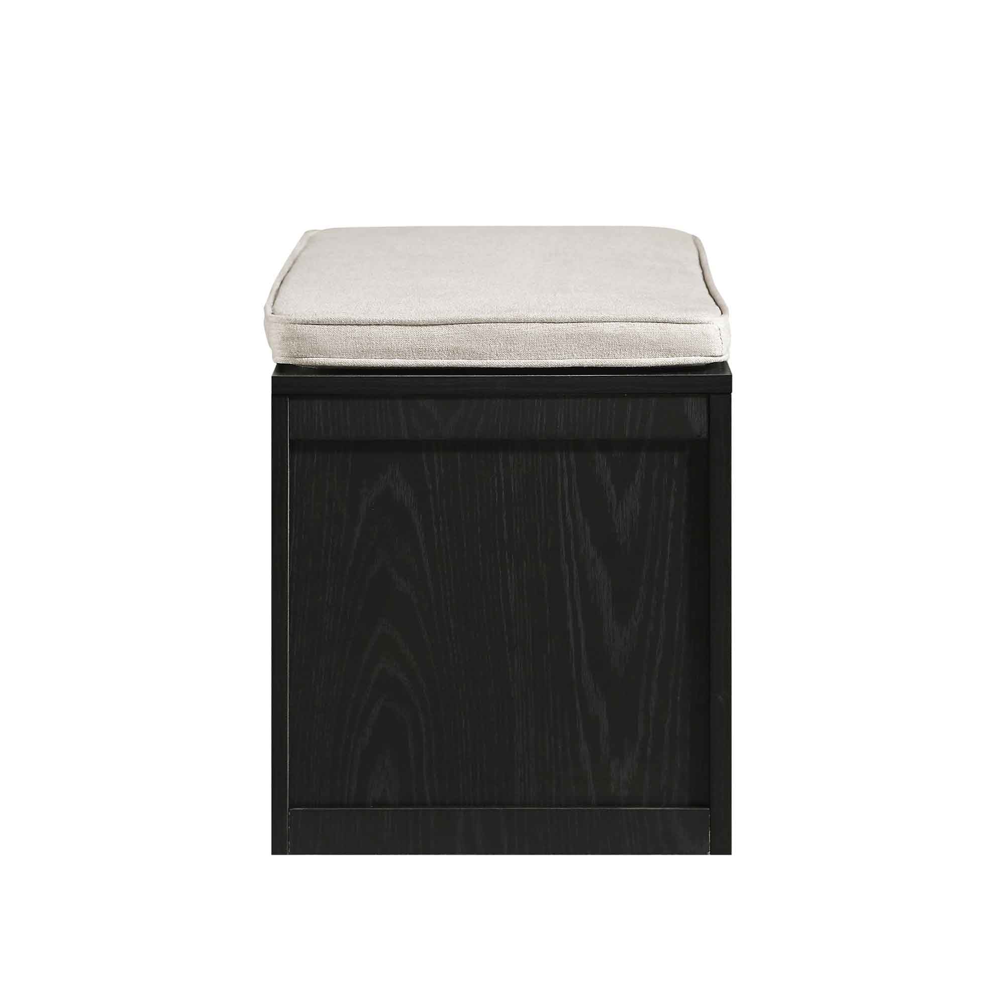 Frances Woven Rattan Double Storage Stool with Cushion, Black - Image 9