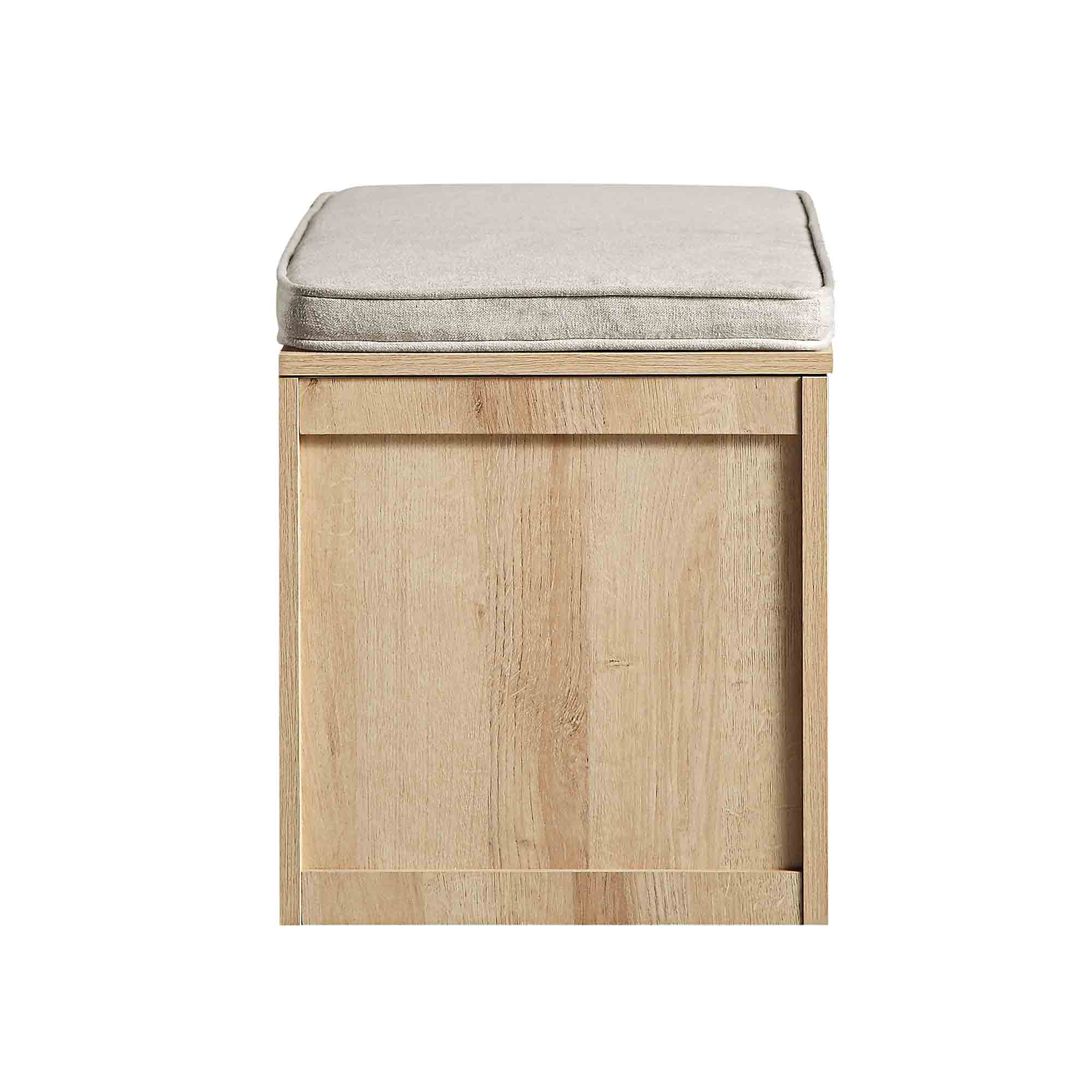 Frances Woven Rattan Double Storage Stool with Cushion, Natural - Image 9