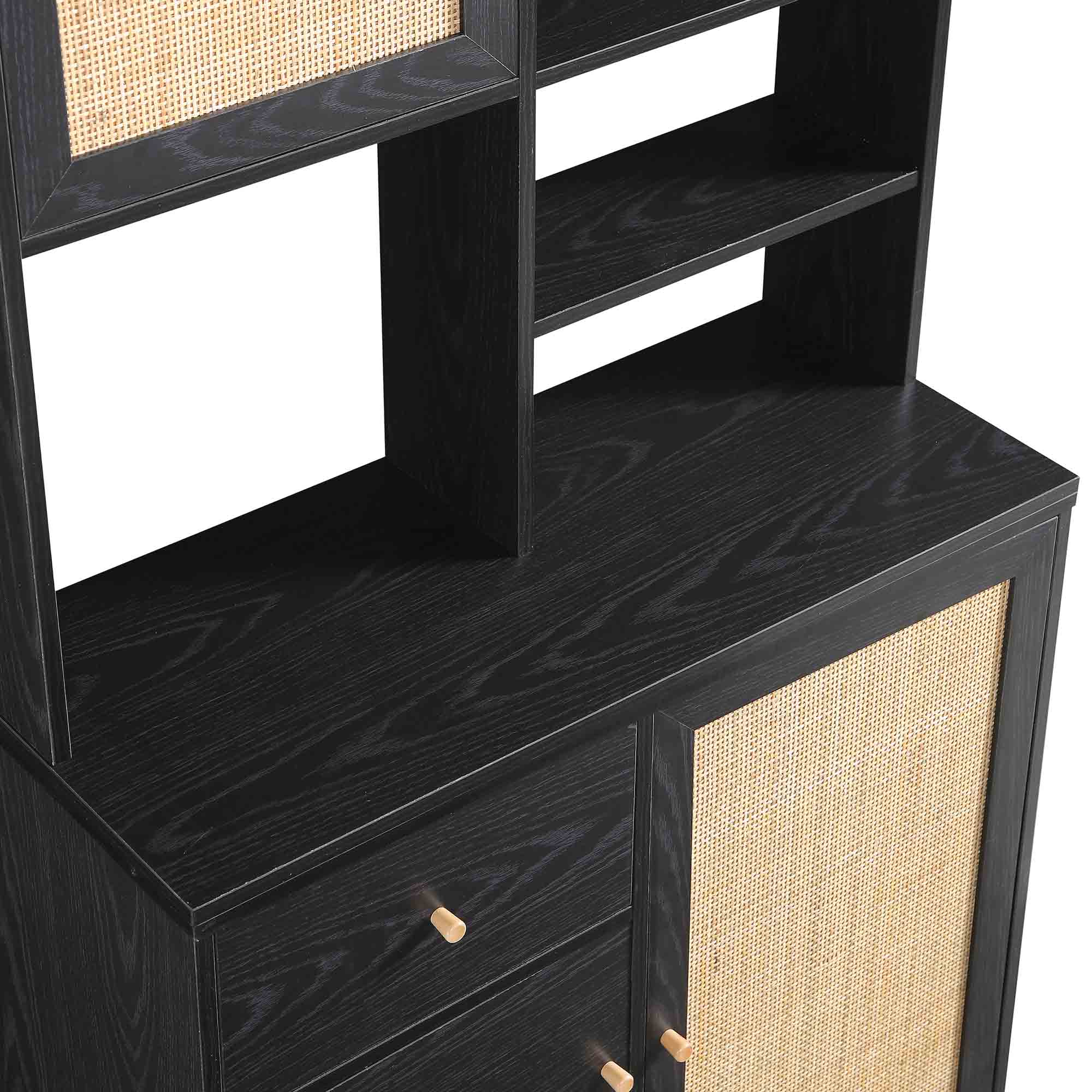 Frances Woven Rattan Dresser, Black - Image 13