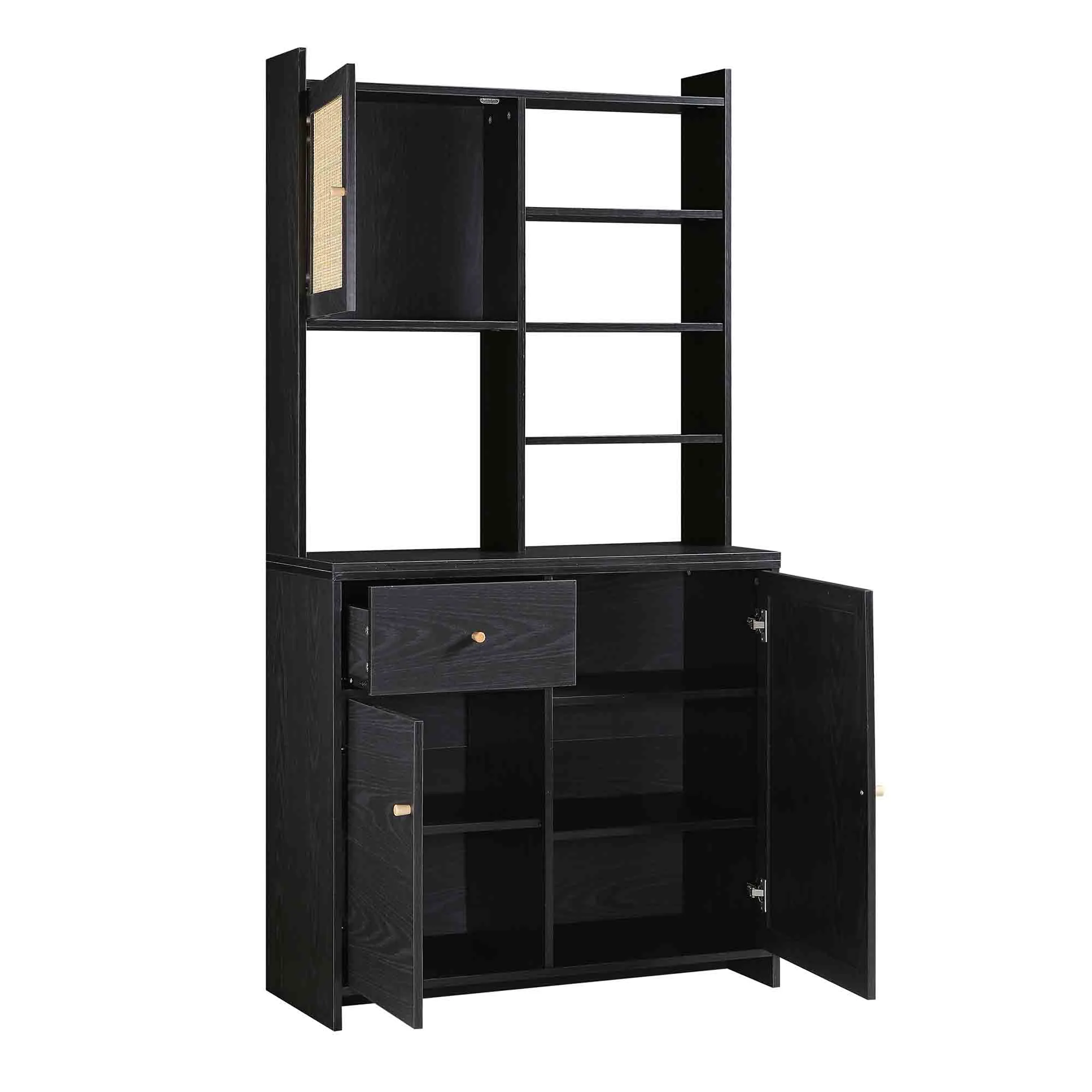 Frances Woven Rattan Dresser, Black - Image 8