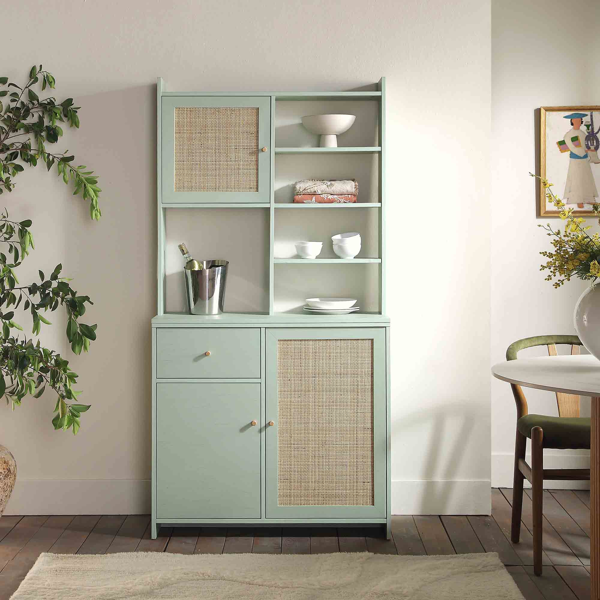 Frances Woven Rattan Dresser, Mint - Image 2