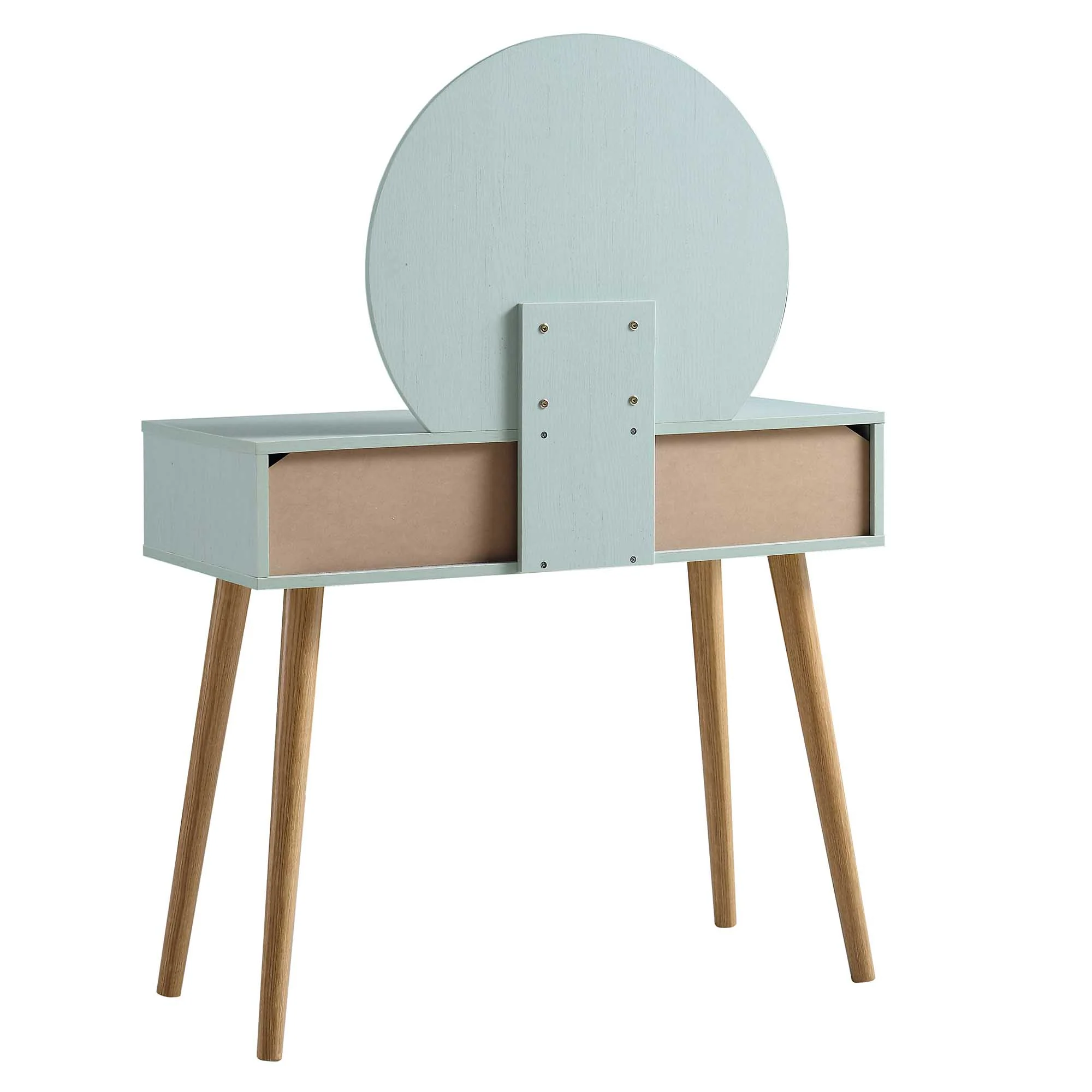 Frances Woven Rattan Dressing Table with Mirror, Mint - Image 7