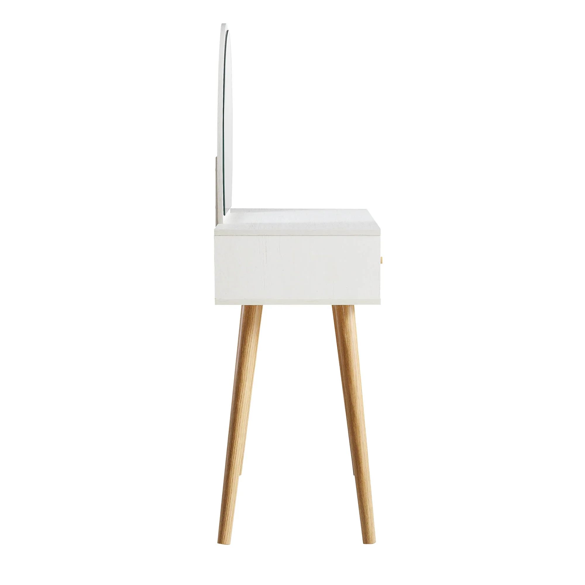 Frances Woven Rattan Dressing Table with Mirror, White - Image 7