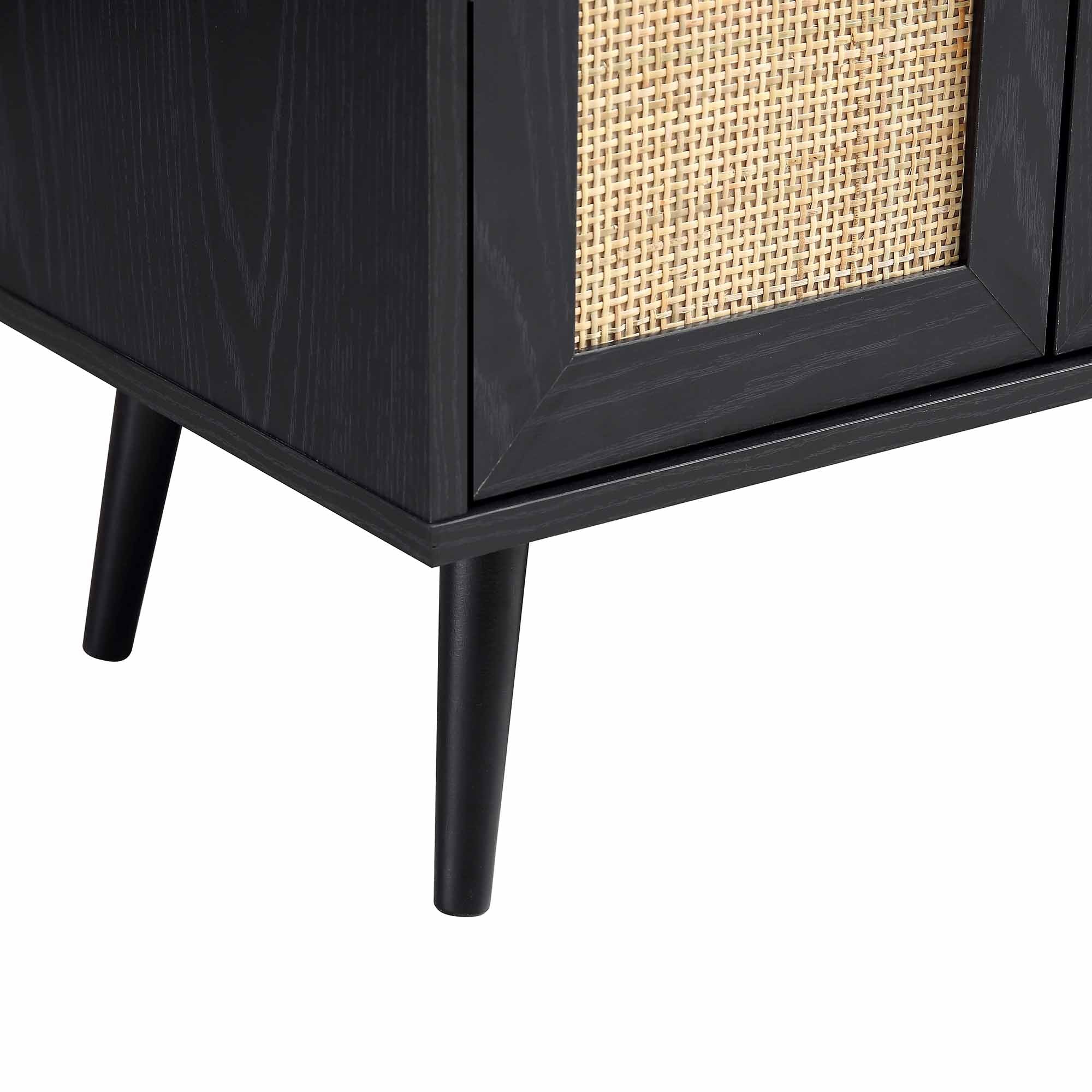 Frances Woven Rattan Drinks Cabinet, Black - Image 10