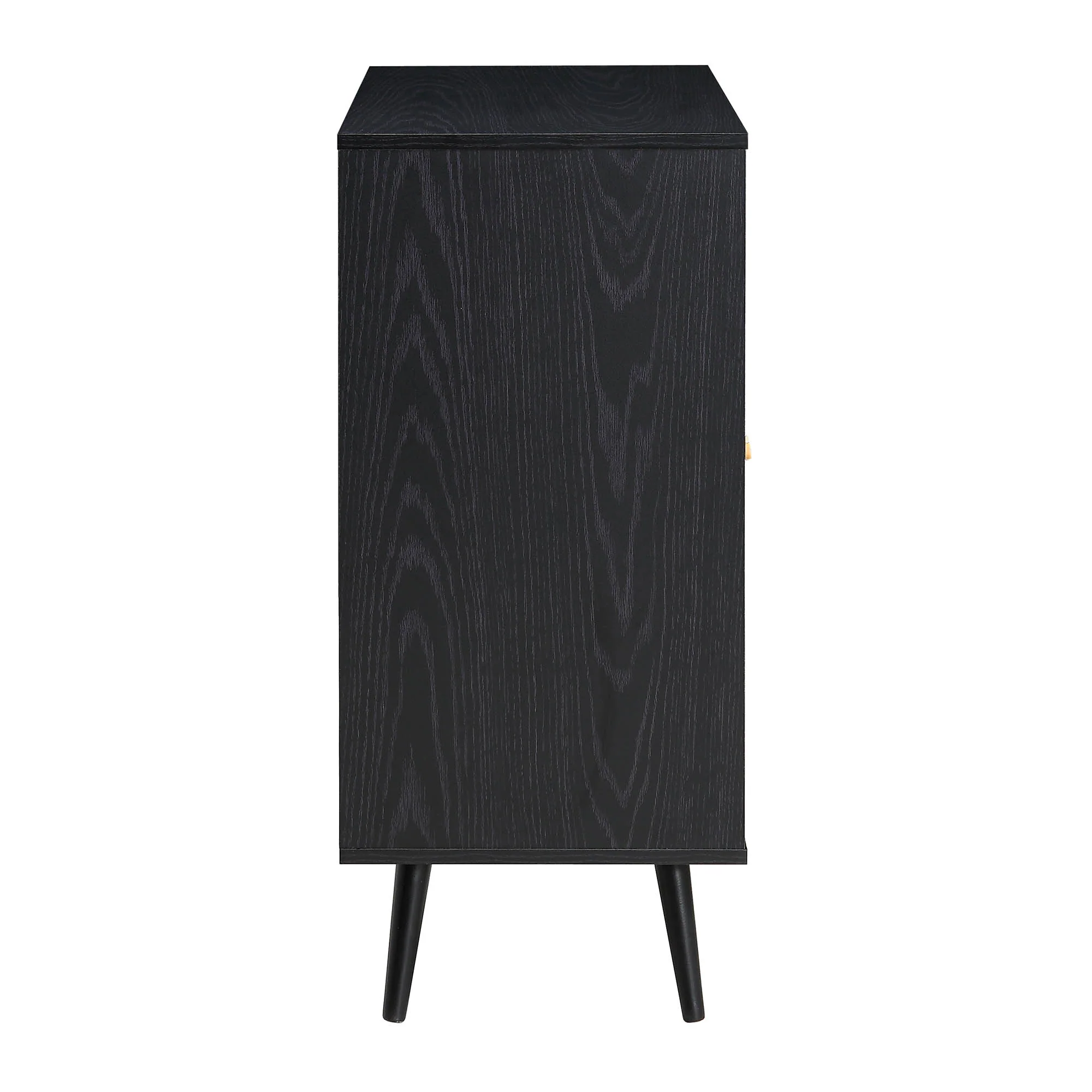 Frances Woven Rattan Drinks Cabinet, Black - Image 6