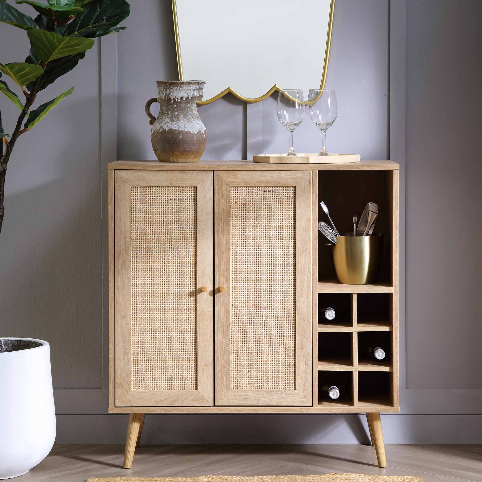 Frances Woven Rattan Drinks Cabinet, Natural - Image 2