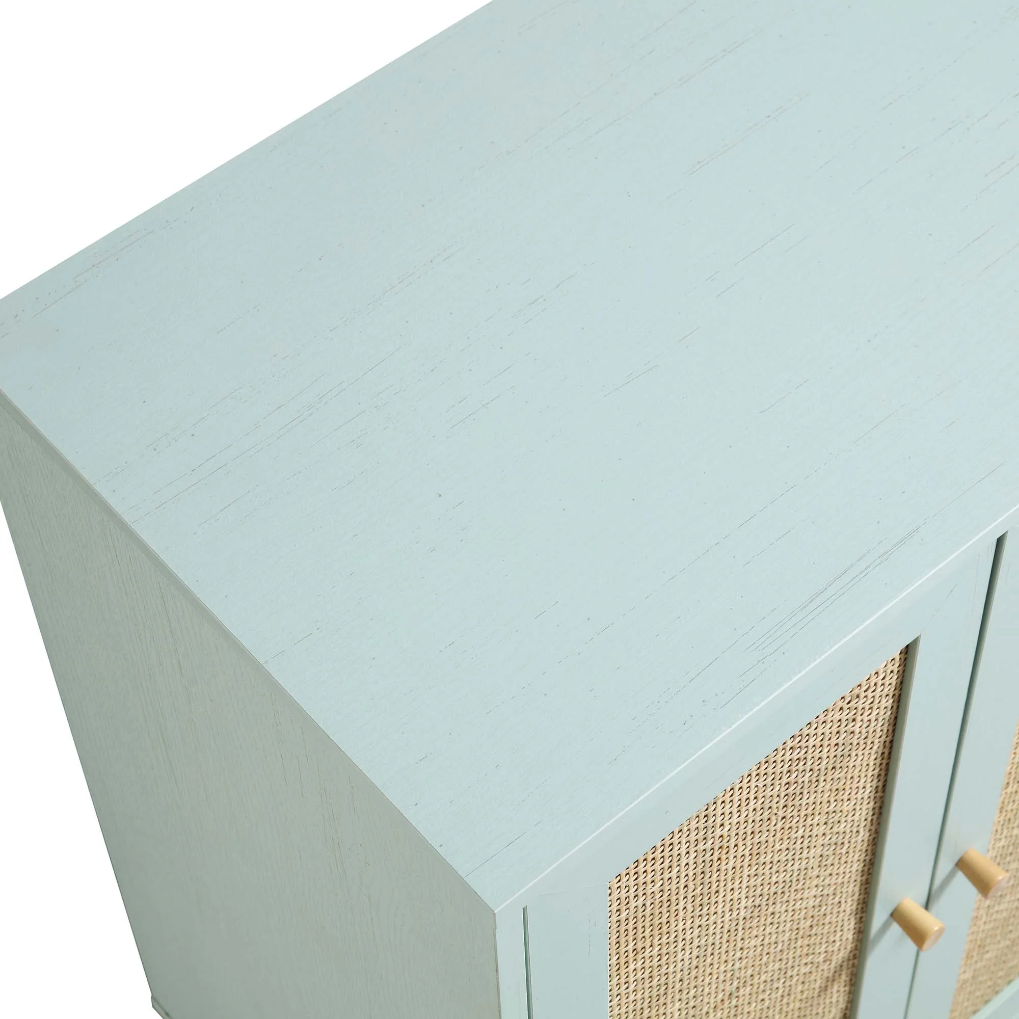 Frances Woven Rattan Drinks Cabinet, Mint - Image 11