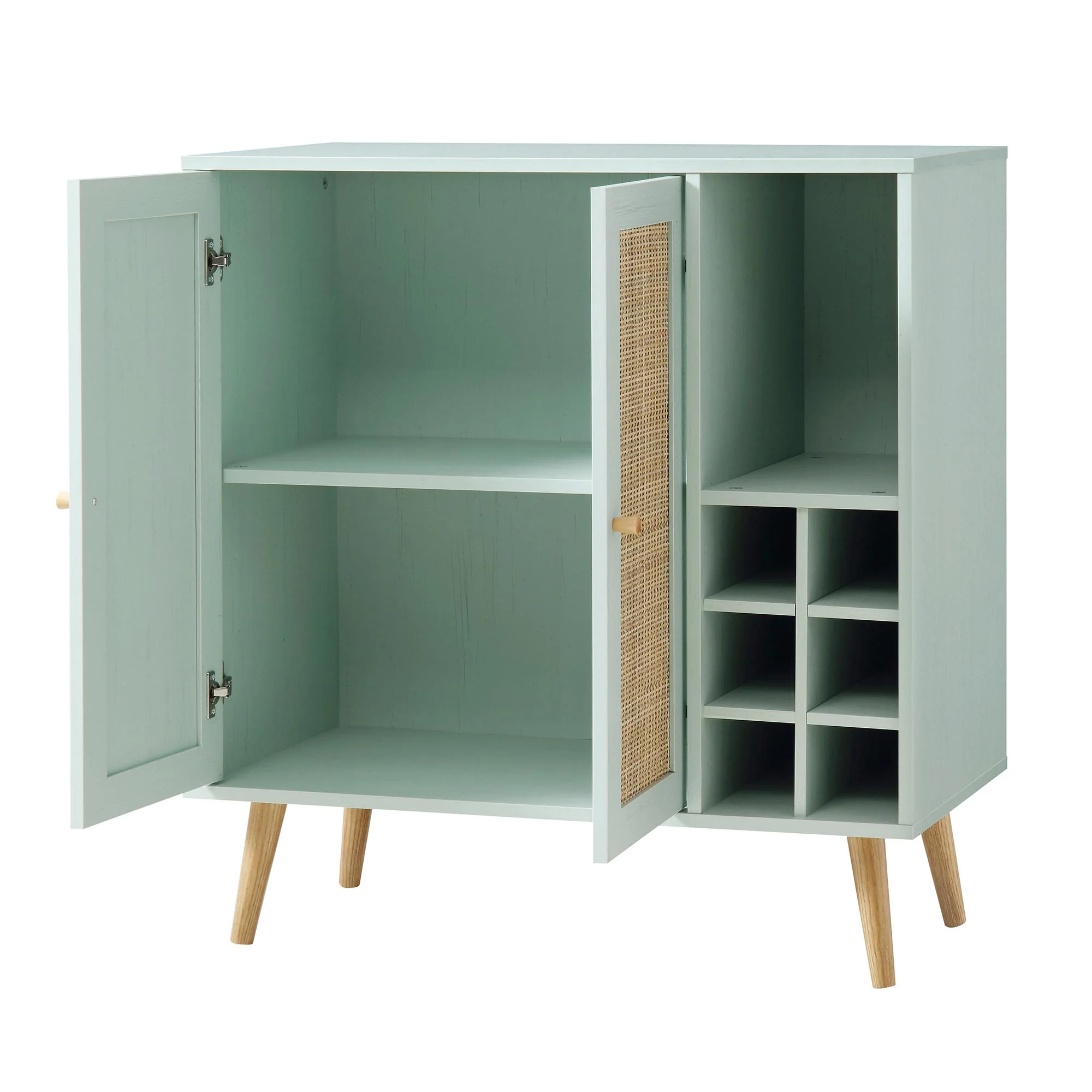 Frances Woven Rattan Drinks Cabinet, Mint - Image 6