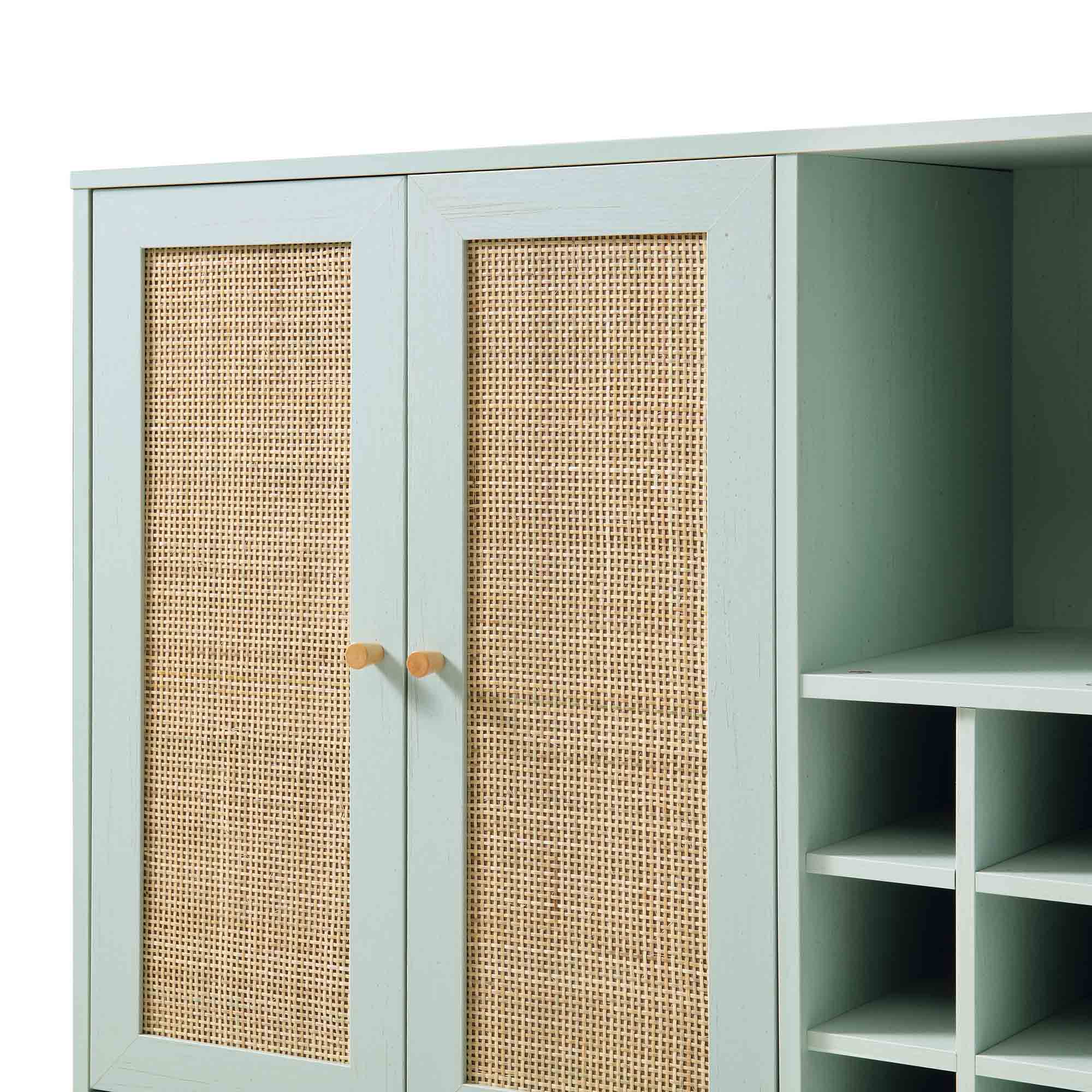 Frances Woven Rattan Drinks Cabinet, Mint - Image 9