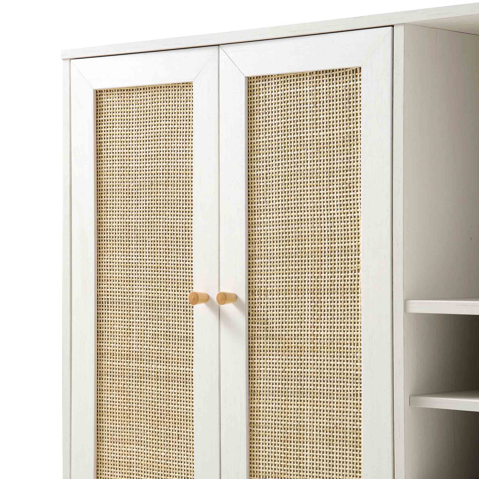 Frances Woven Rattan Drinks Cabinet, White - Image 9