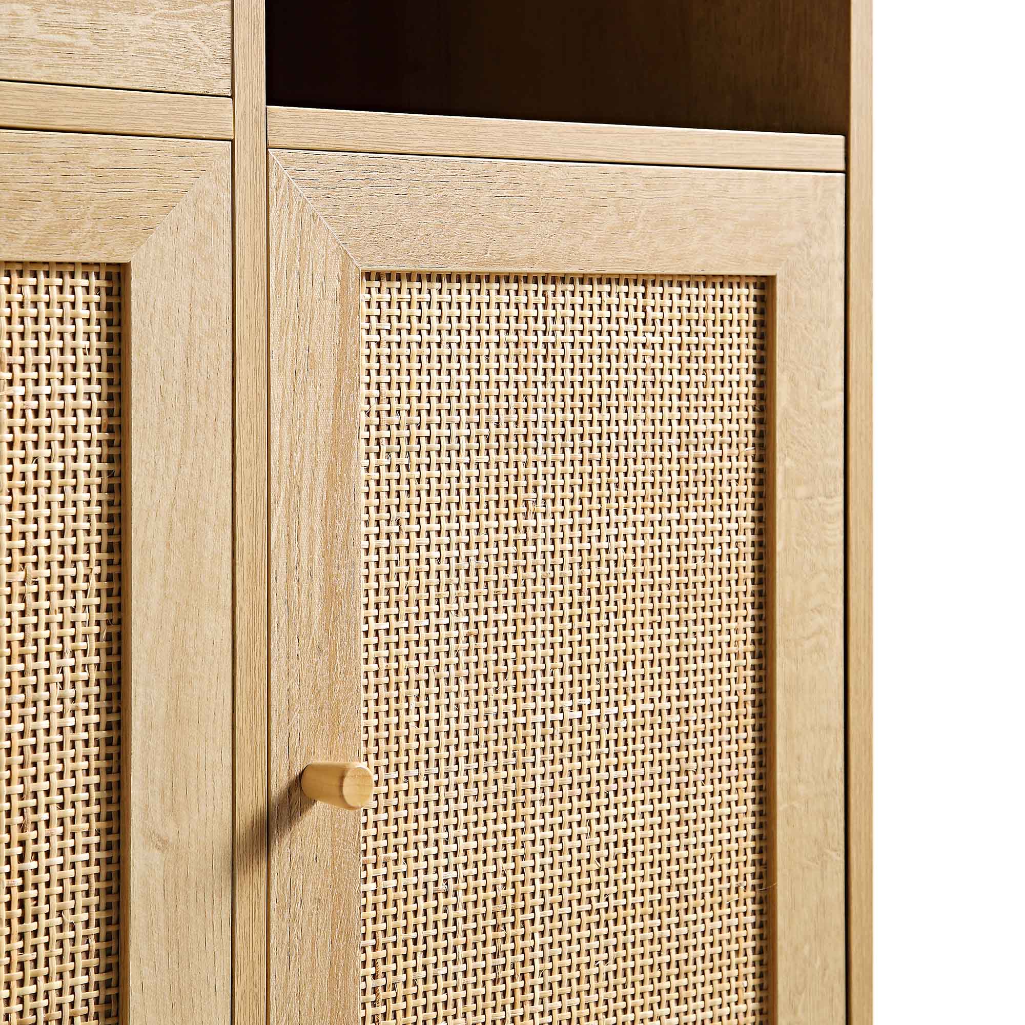 Frances Woven Rattan Kitchen Cabinet, Natural - Image 13