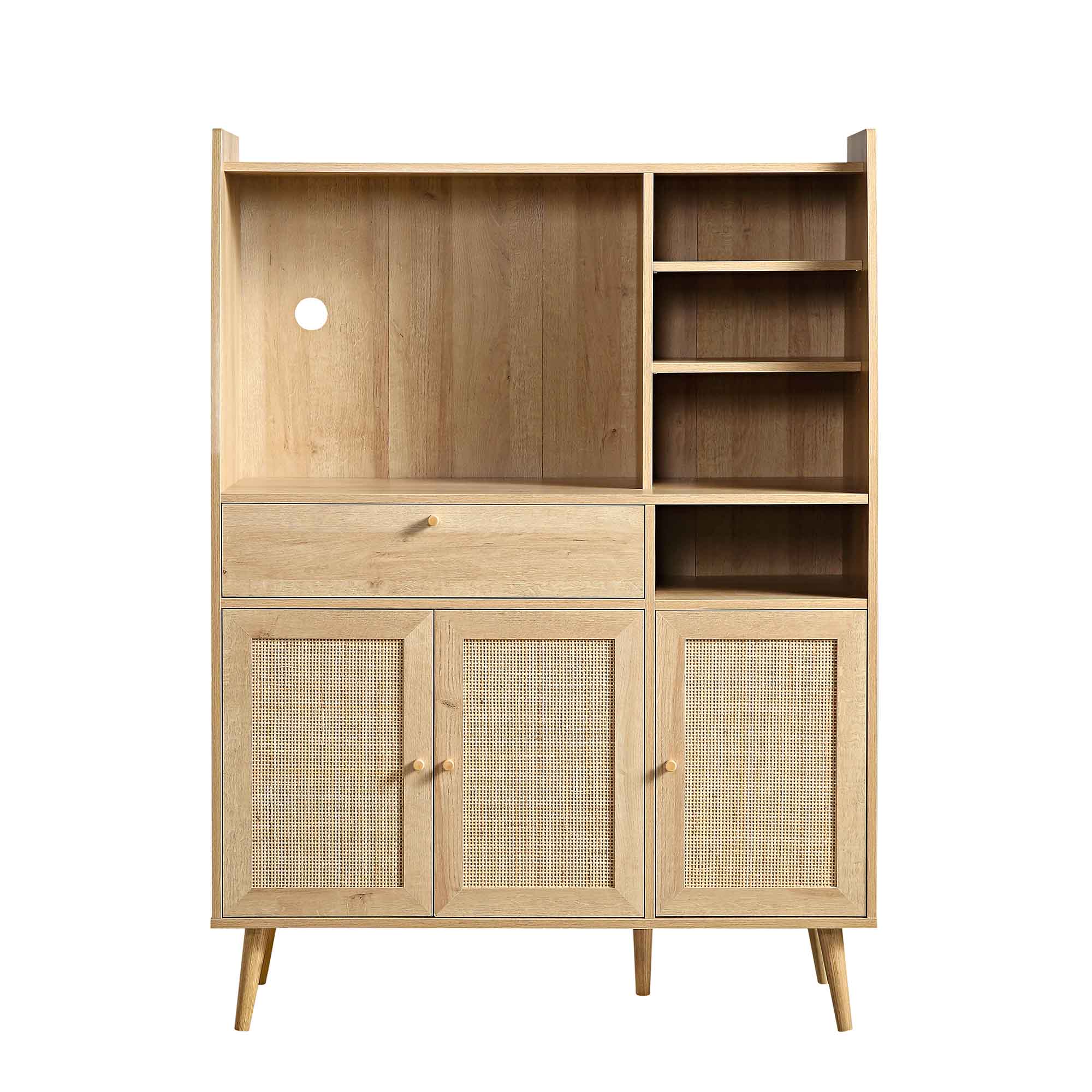 Frances Woven Rattan Kitchen Cabinet, Natural - Image 4