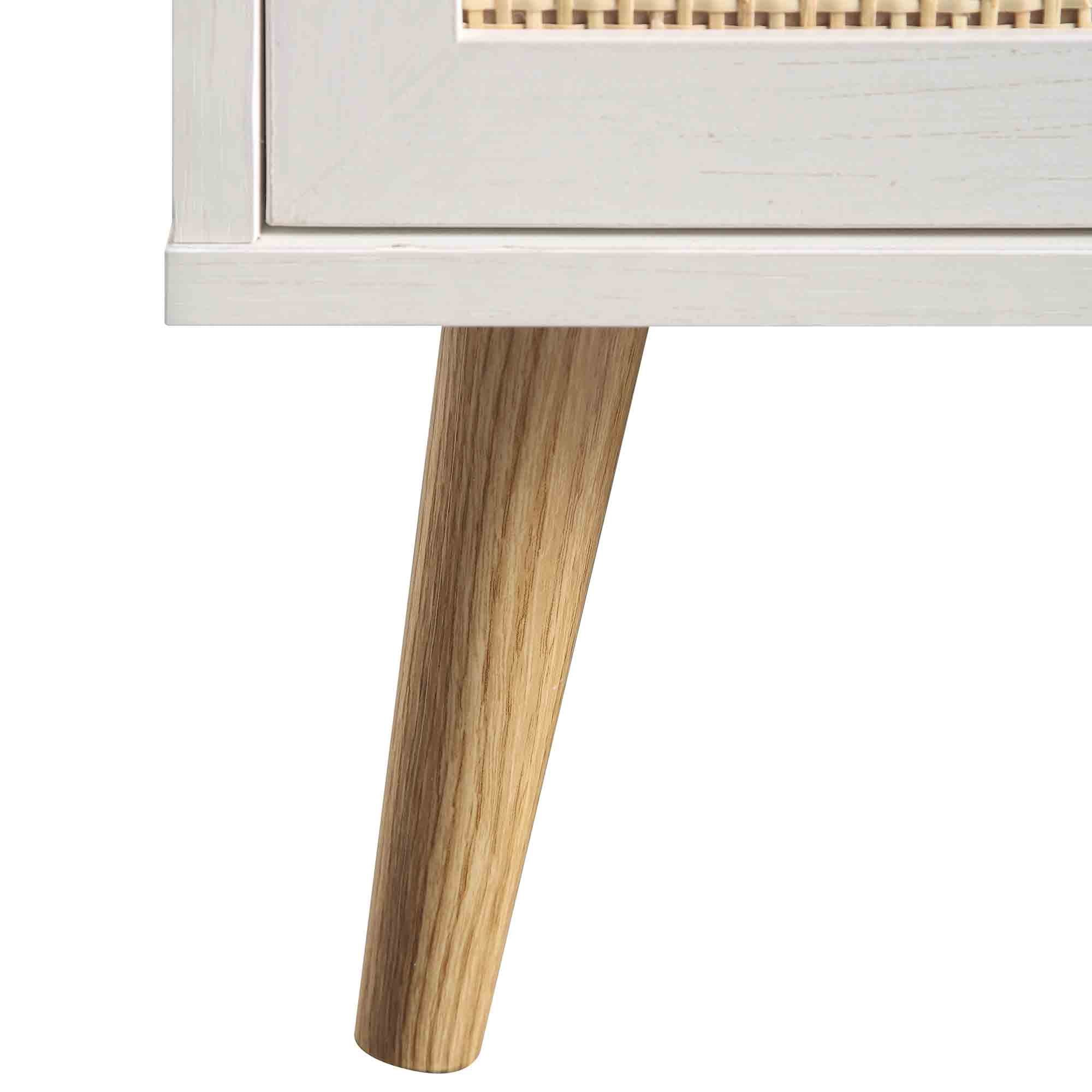 Frances Woven Rattan Kitchen Cabinet, White - Image 15