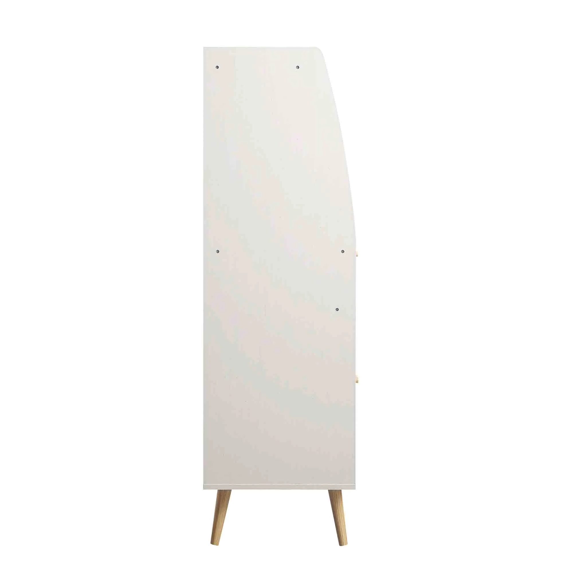 Frances Woven Rattan Kitchen Cabinet, White - Image 9