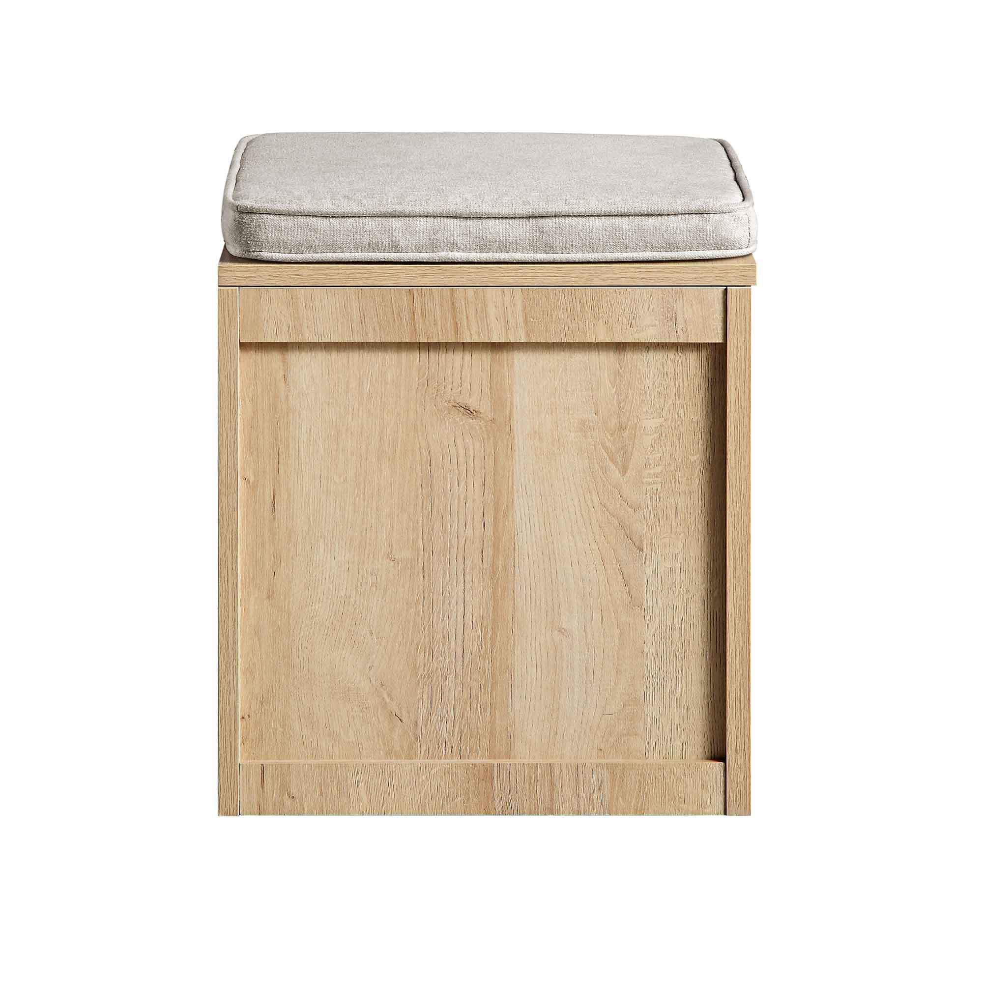Frances Woven Rattan Single Storage Stool with Cushion, Natural - Image 8