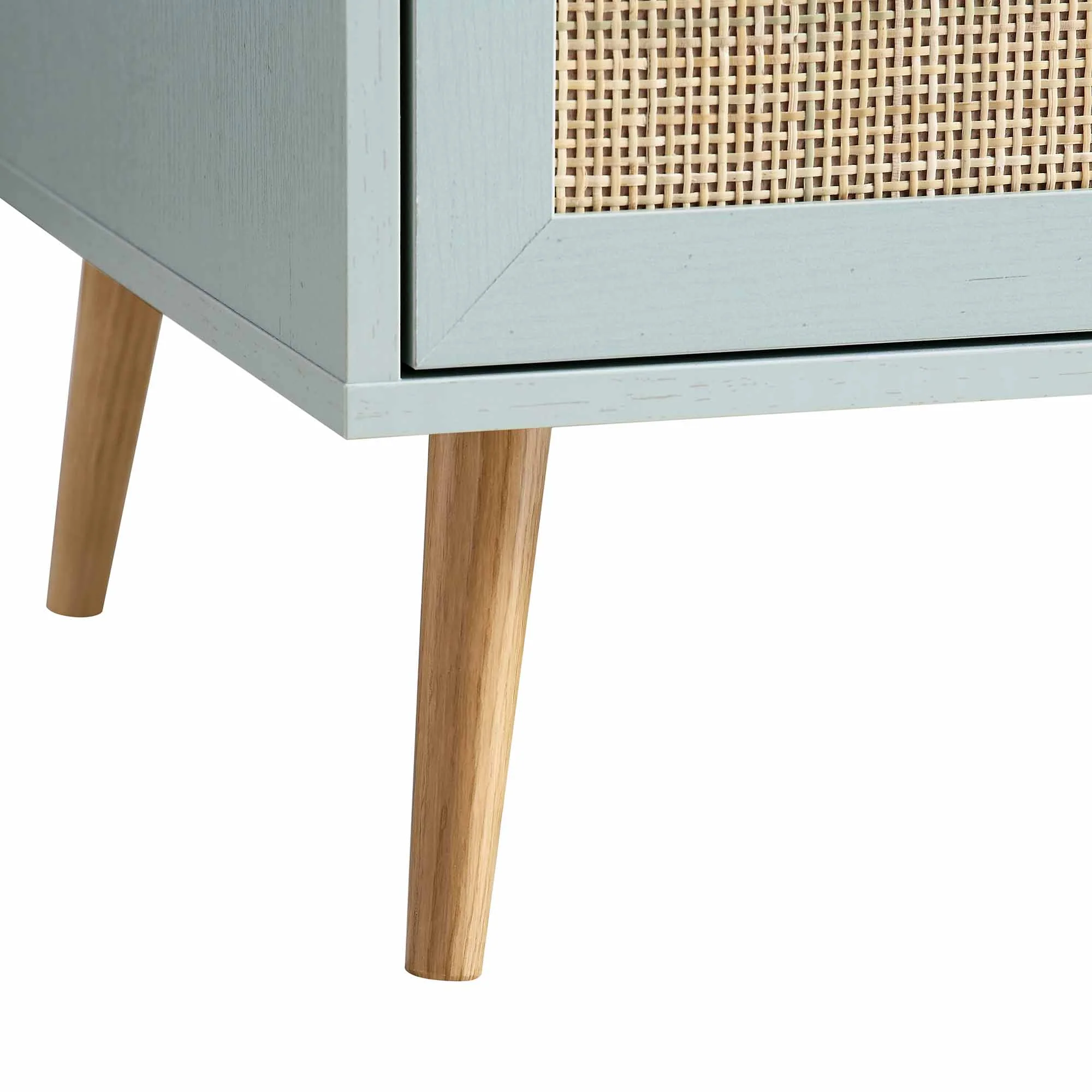 Frances Woven Rattan Compact Double Wardrobe, Mint Green - Image 12