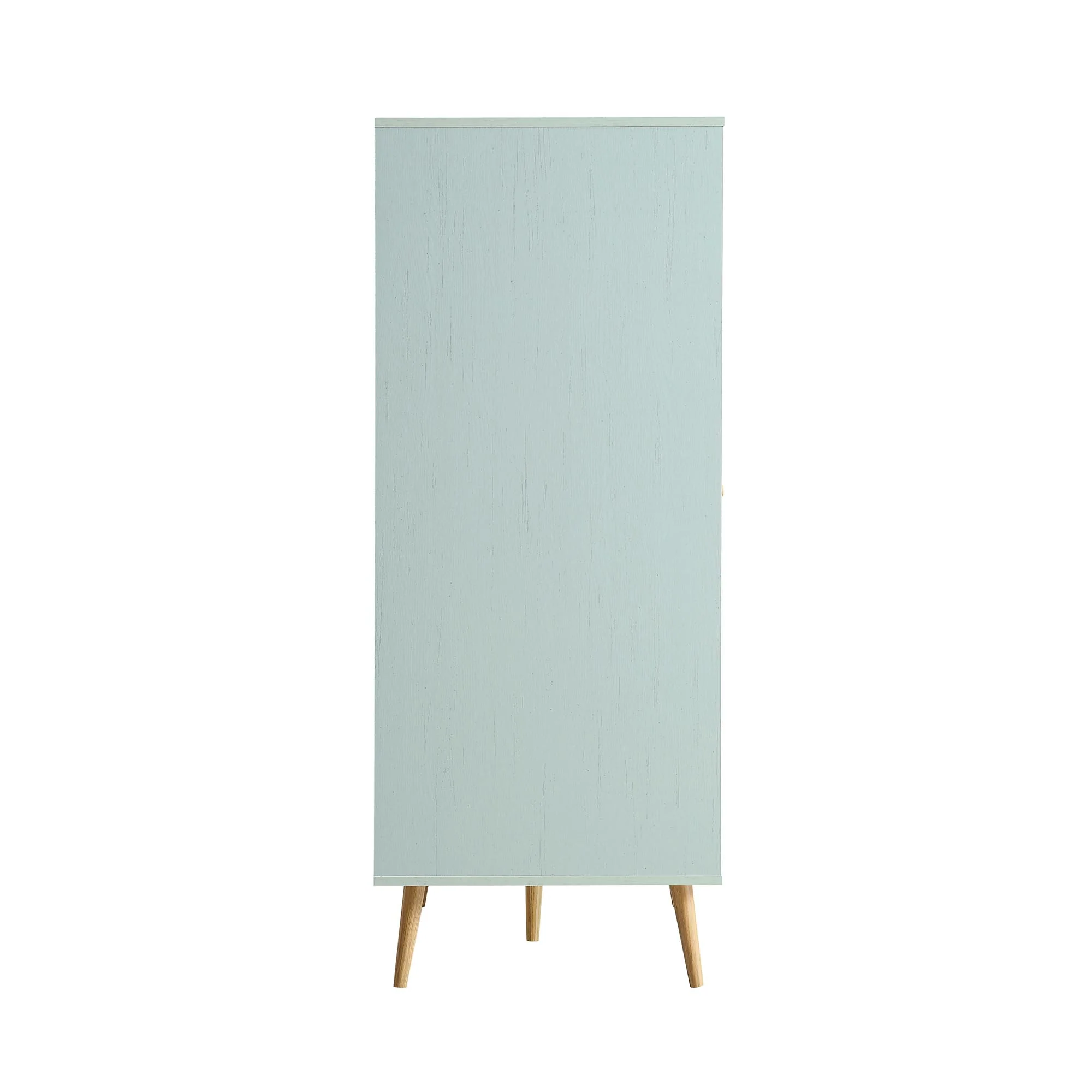 Frances Woven Rattan Compact Double Wardrobe, Mint Green - Image 9