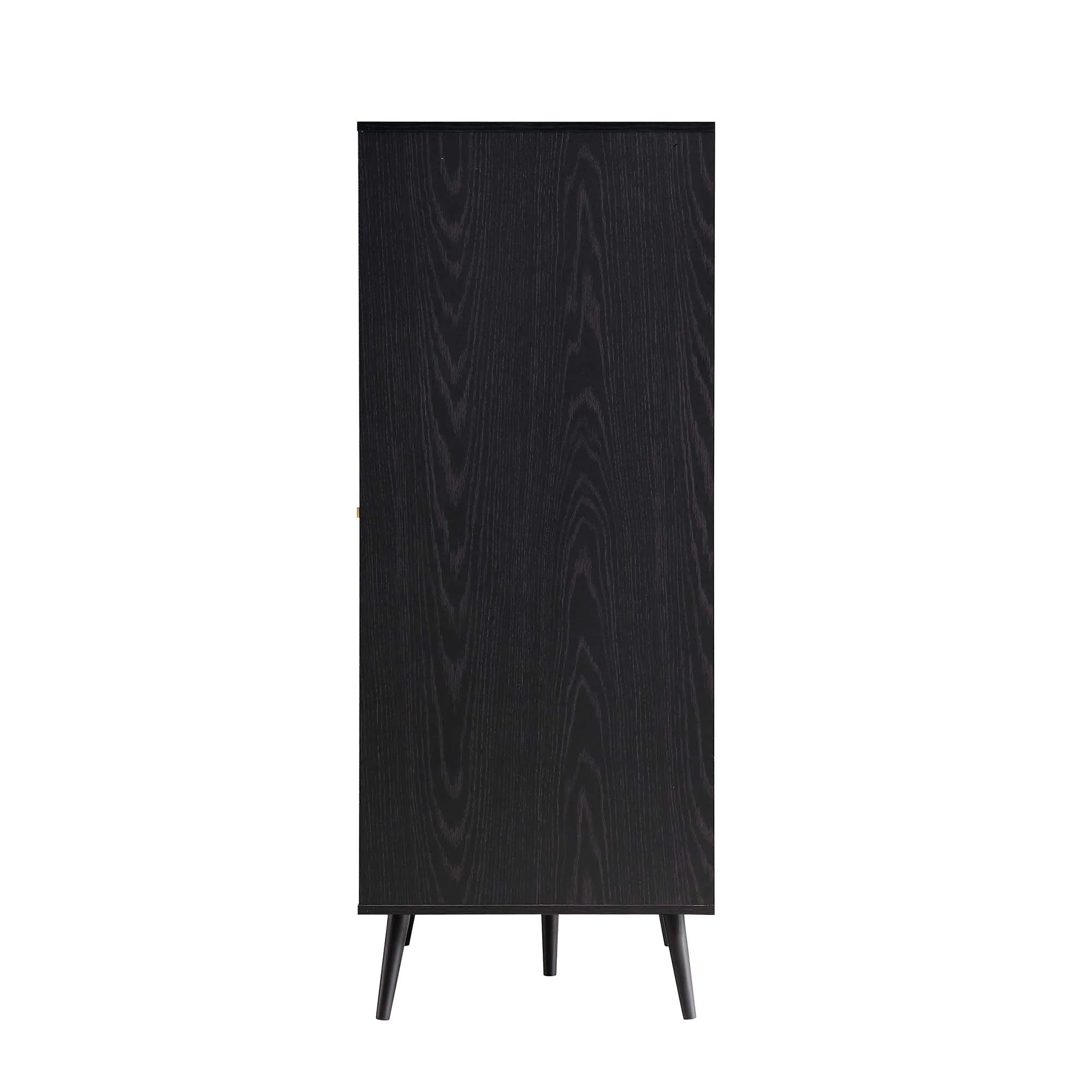 Frances Woven Rattan Compact Double Wardrobe, Black - Image 9