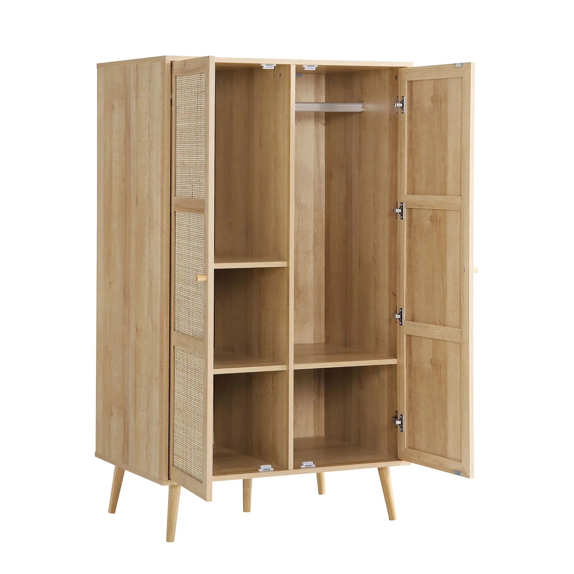 Frances Woven Rattan Compact Double Wardrobe, Natural - Image 7