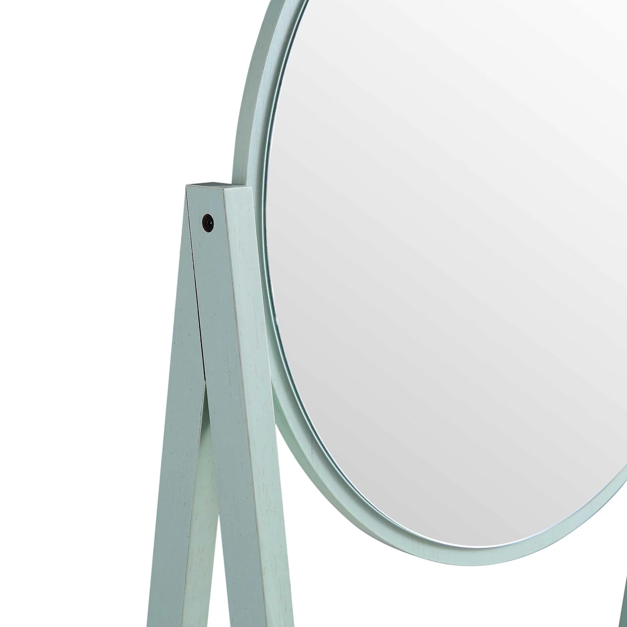 Frances Woven Rattan Standing Dressing Table with Mirror, Mint - Image 11