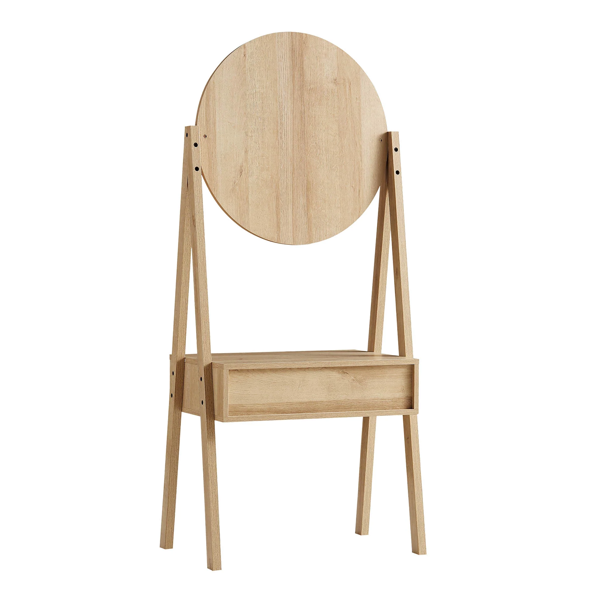 Frances Woven Rattan Standing Dressing Table with Mirror, Natural - Image 9