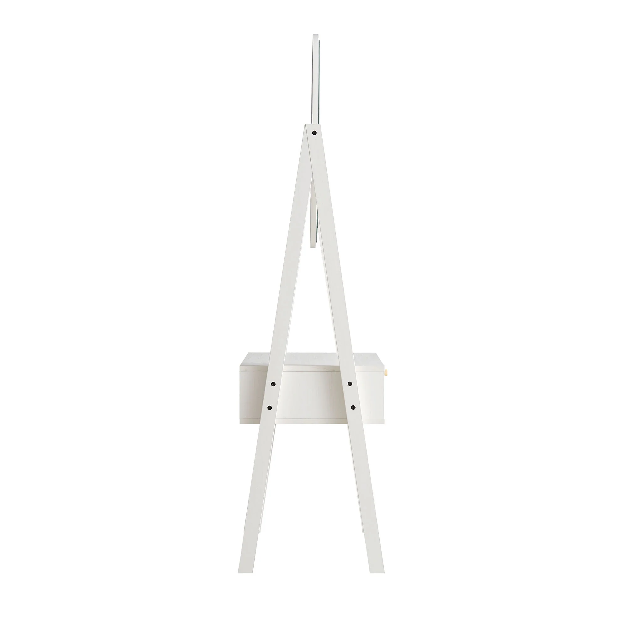 Frances Woven Rattan Standing Dressing Table with Mirror, White - Image 7