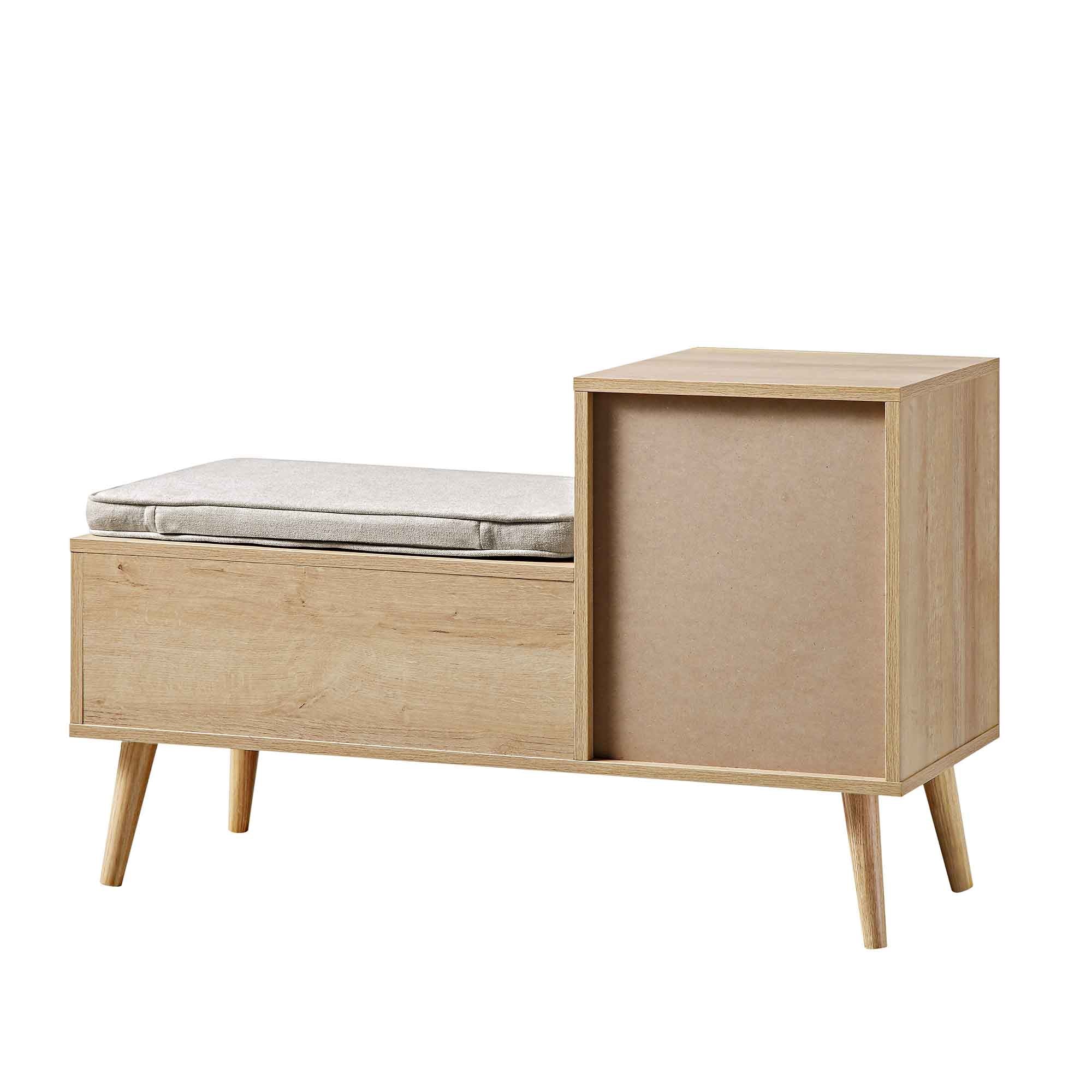 Frances Woven Rattan Storage Bench with Cushion, Natural - Image 10