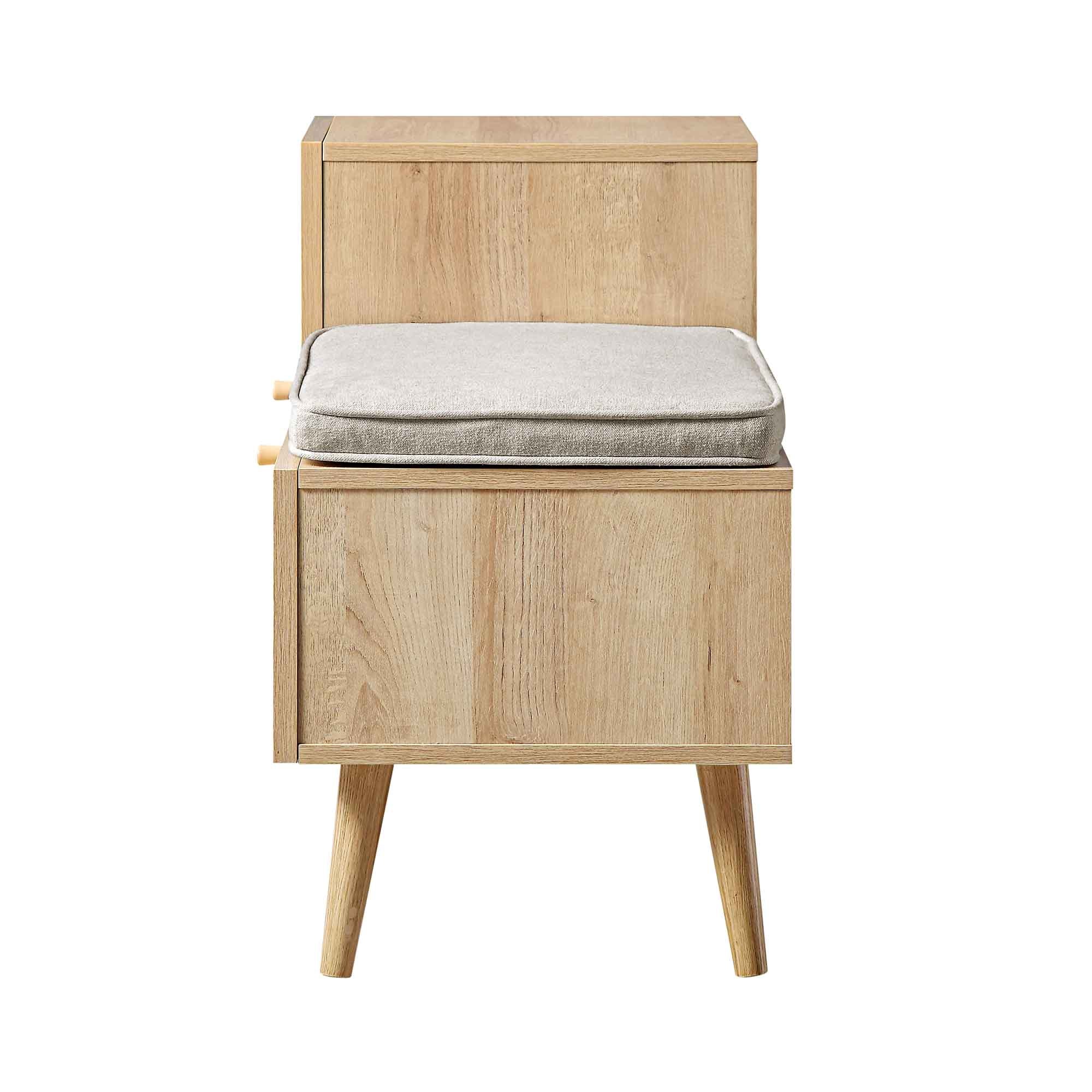 Frances Woven Rattan Storage Bench with Cushion, Natural - Image 9