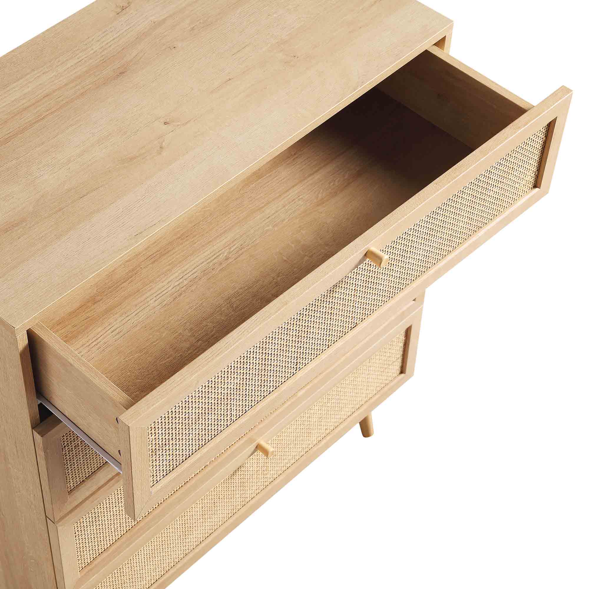 Frances Woven Rattan Tall Chest of 4 Drawers, Natural - Image 11