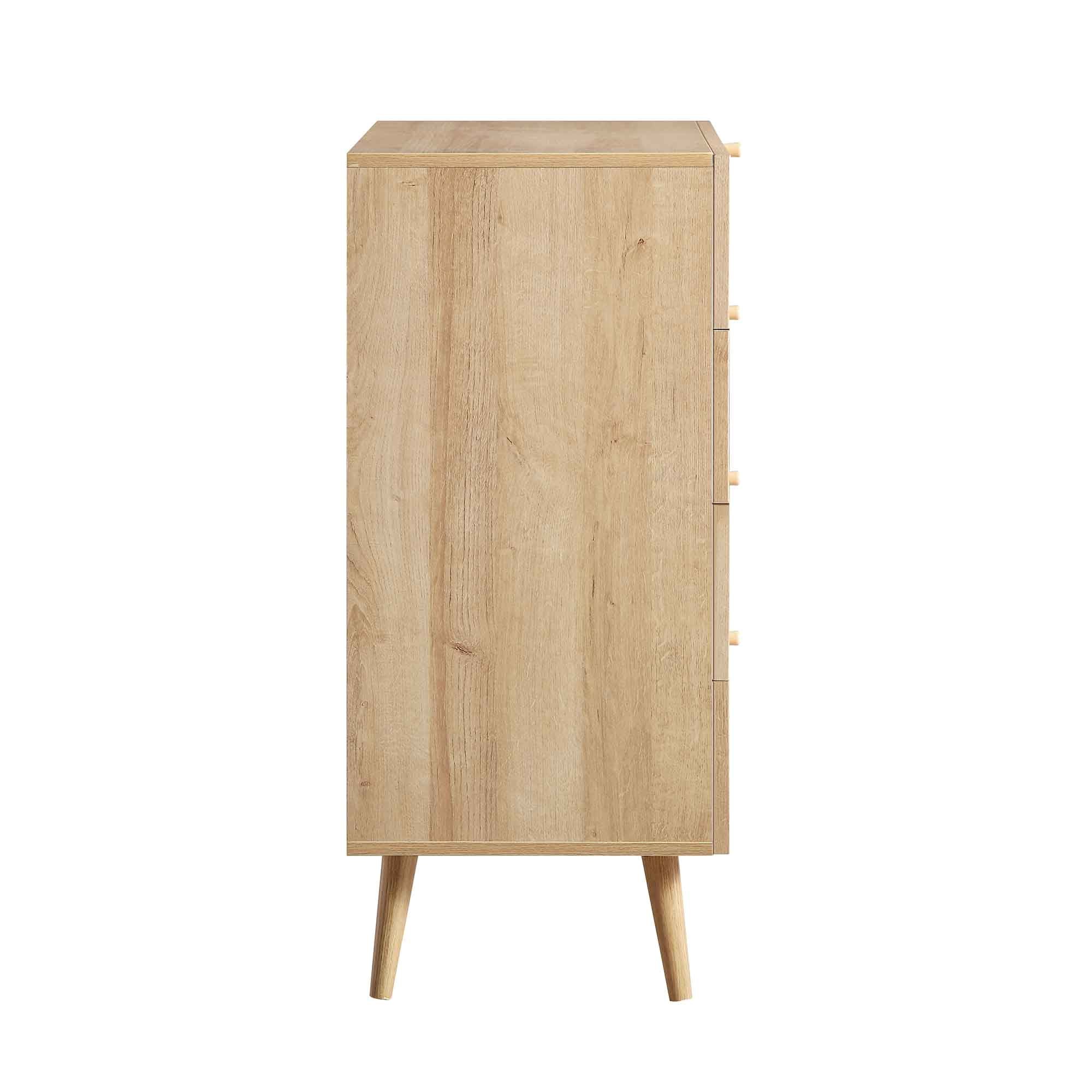 Frances Woven Rattan Tall Chest of 4 Drawers, Natural - Image 9