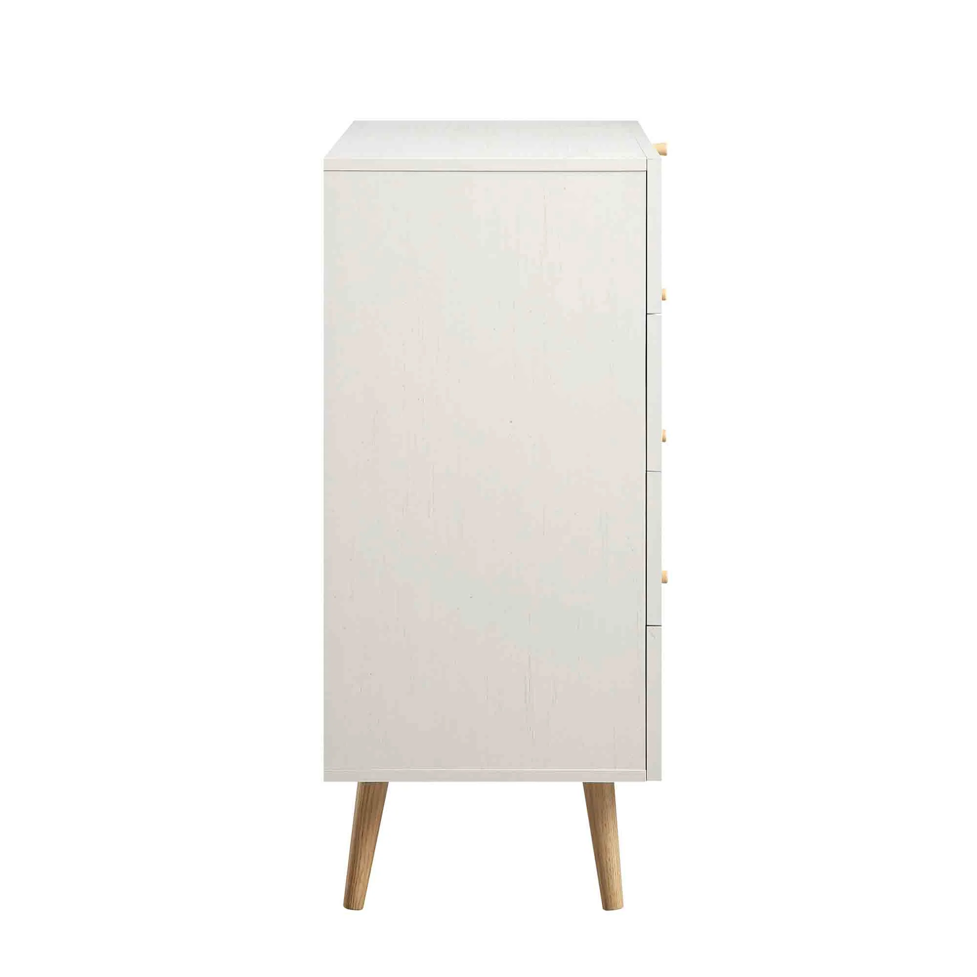 Frances Woven Rattan Tall Chest of 4 Drawers, White - Image 9