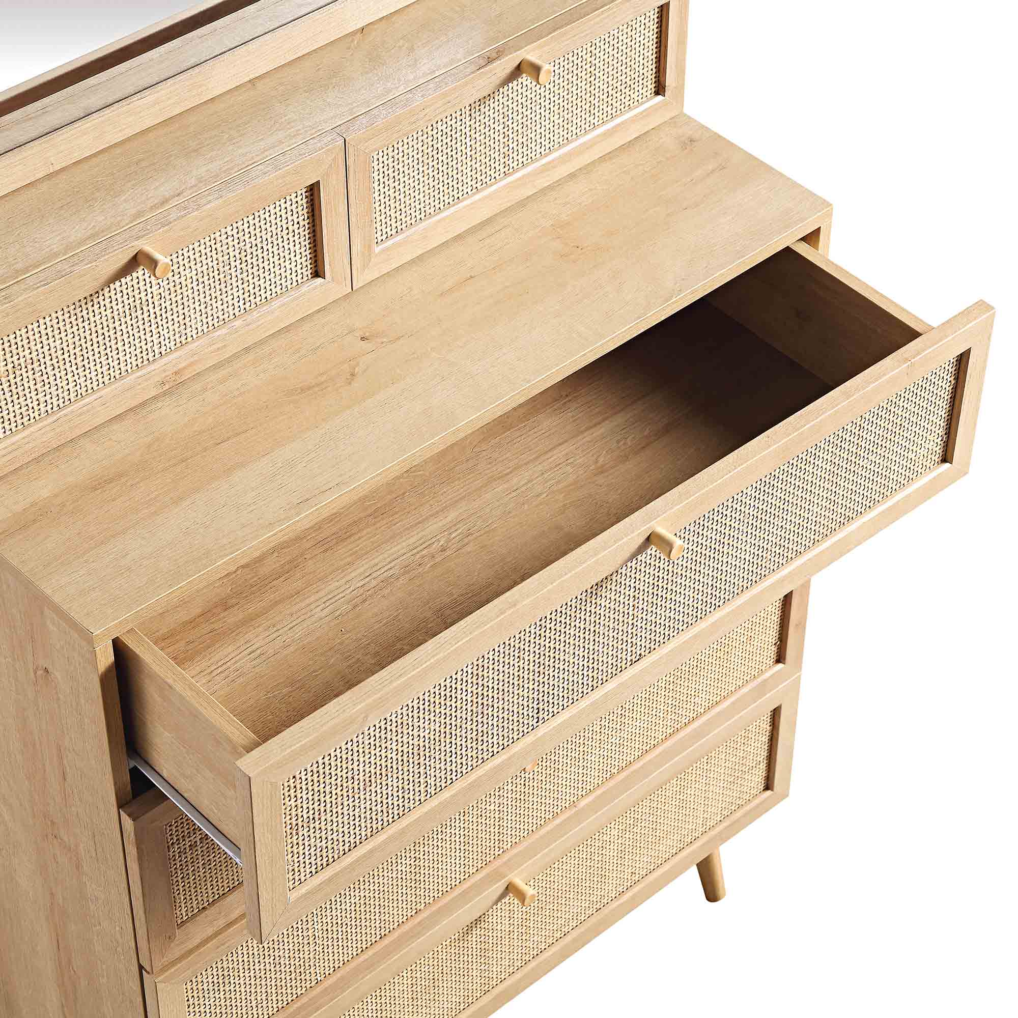 Frances Woven Rattan Tall Vanity Chest with Mirror, Natural - Image 11