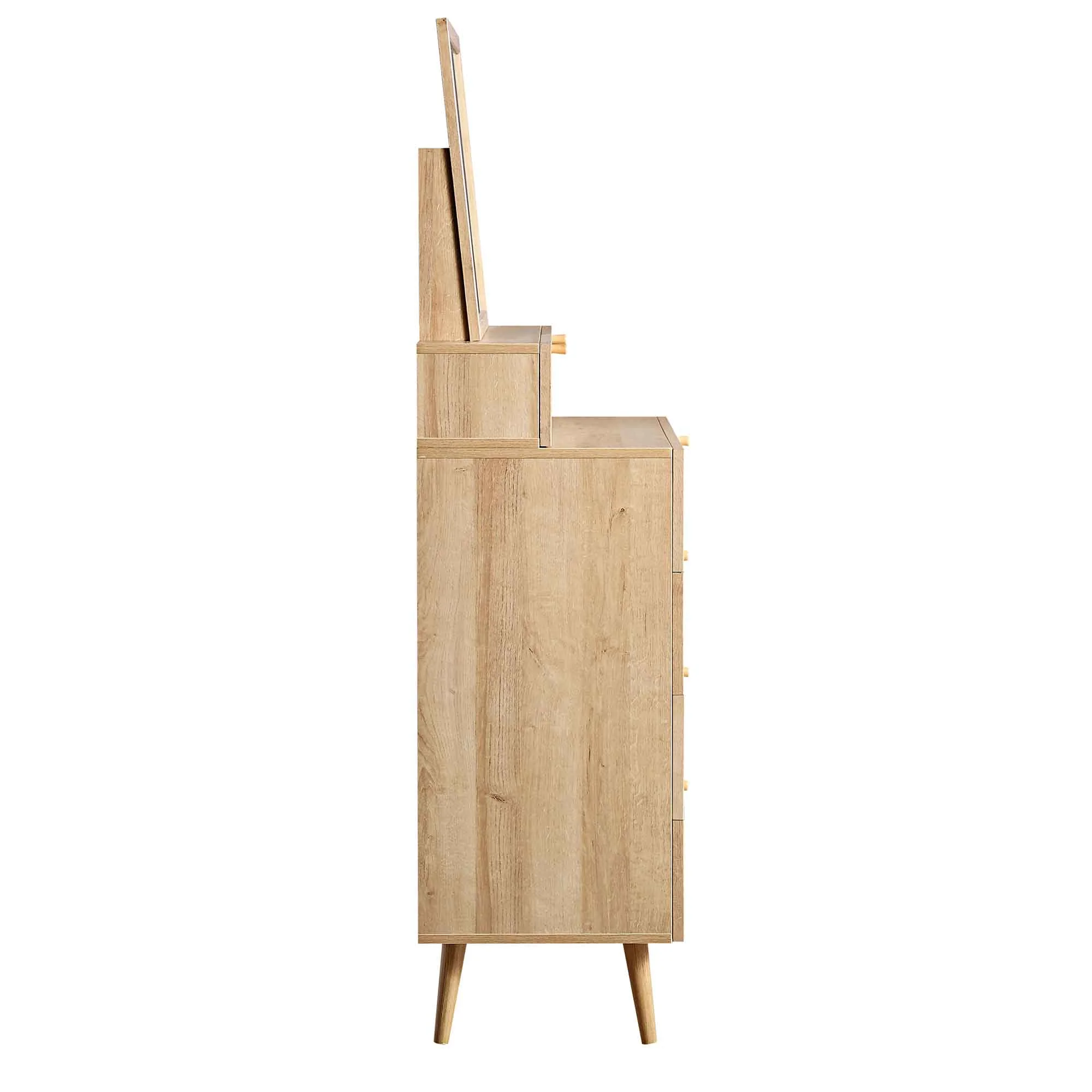 Frances Woven Rattan Tall Vanity Chest with Mirror, Natural - Image 8