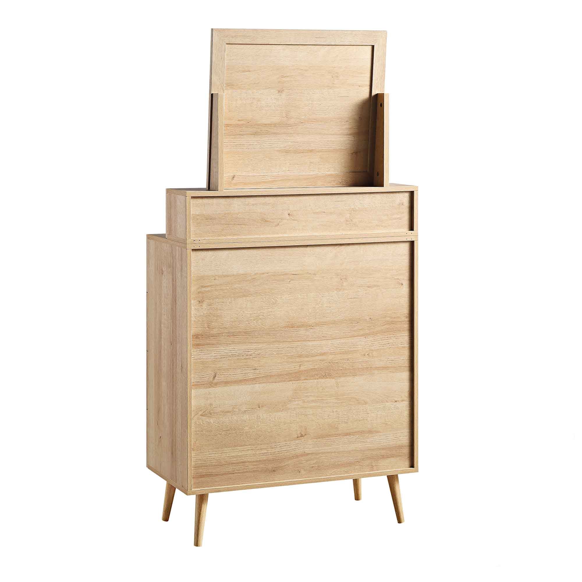 Frances Woven Rattan Tall Vanity Chest with Mirror, Natural - Image 9