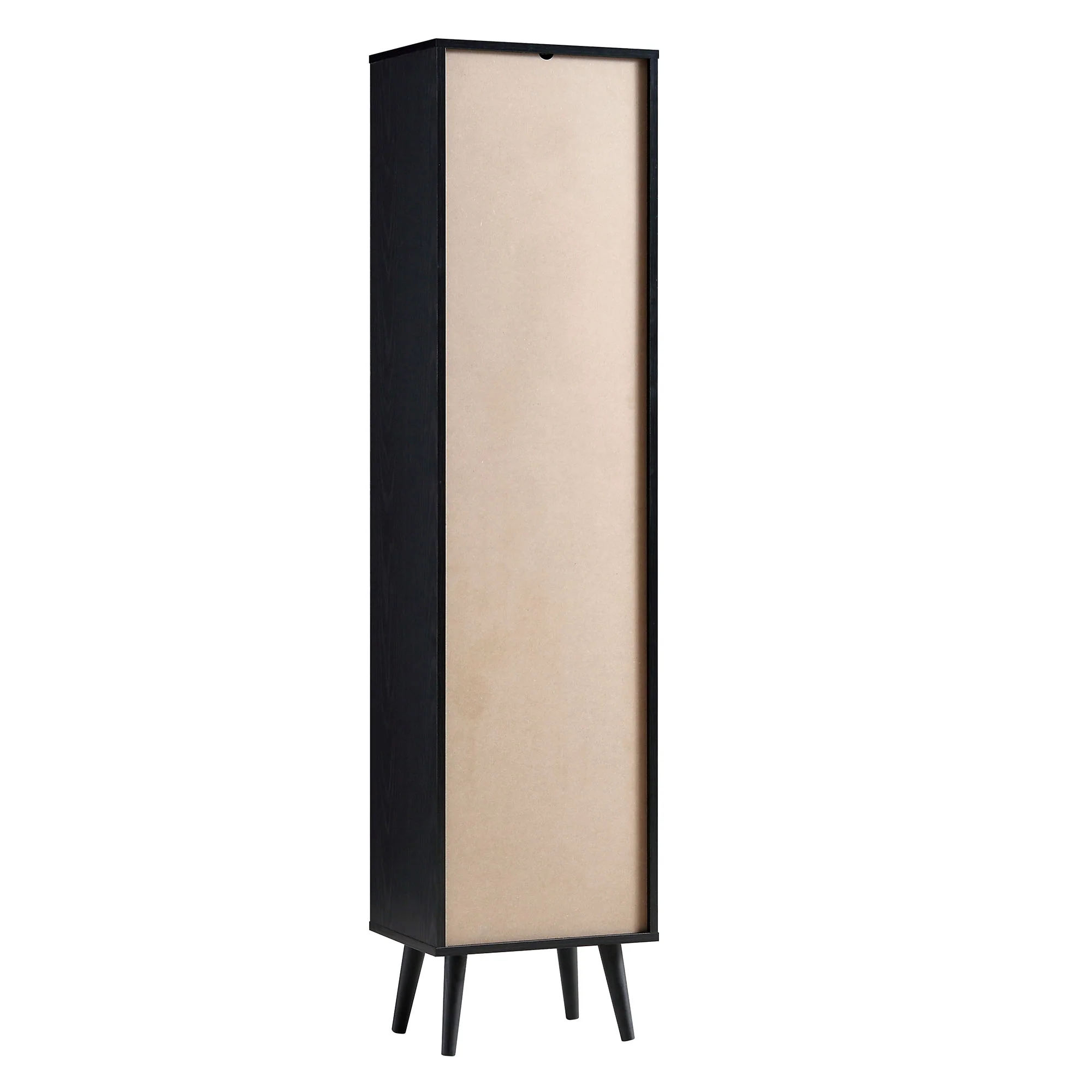 Frances Woven Rattan Tallboy Bathroom Unit, Black - Image 9