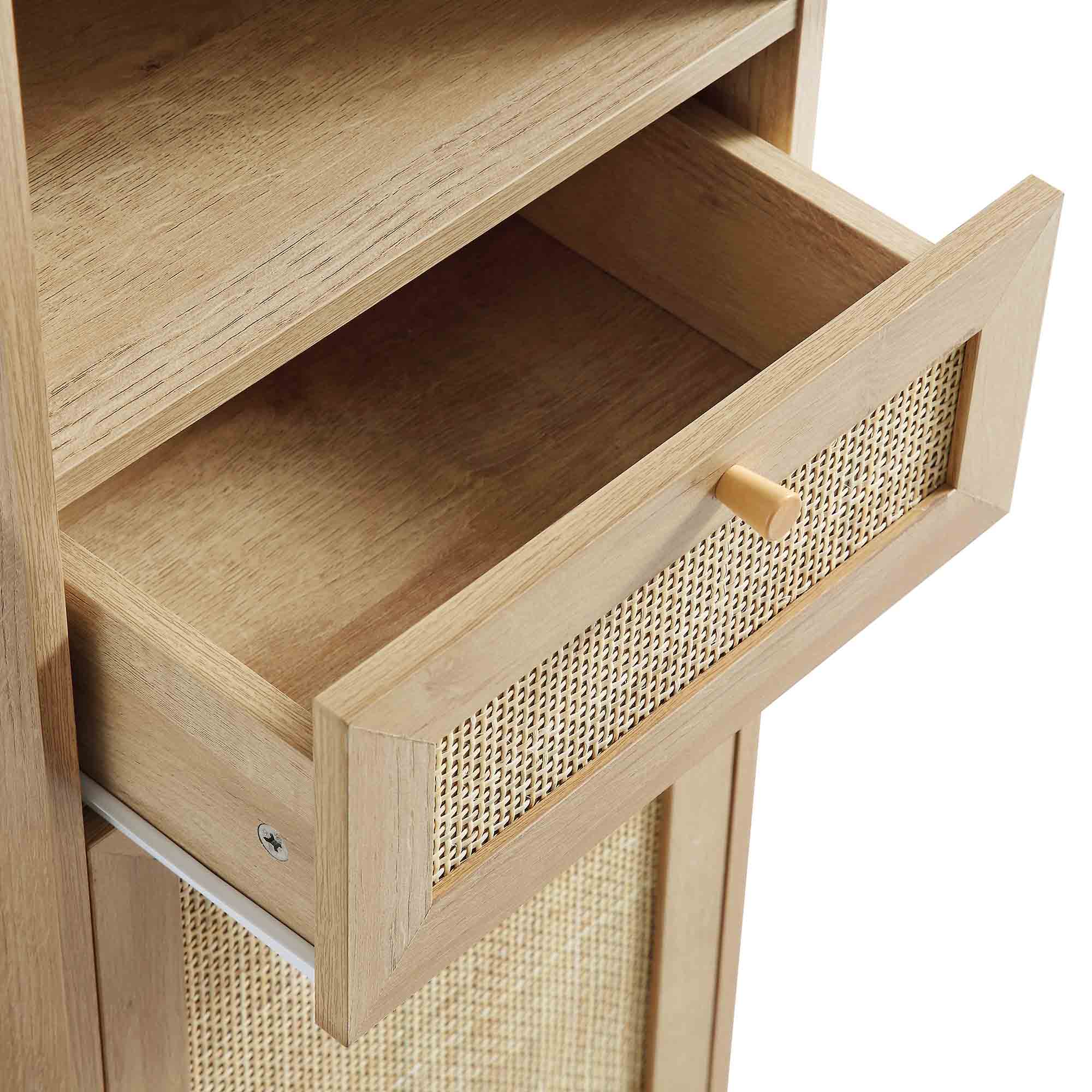 Frances Woven Rattan Tallboy Bathroom Unit, Natural - Image 11