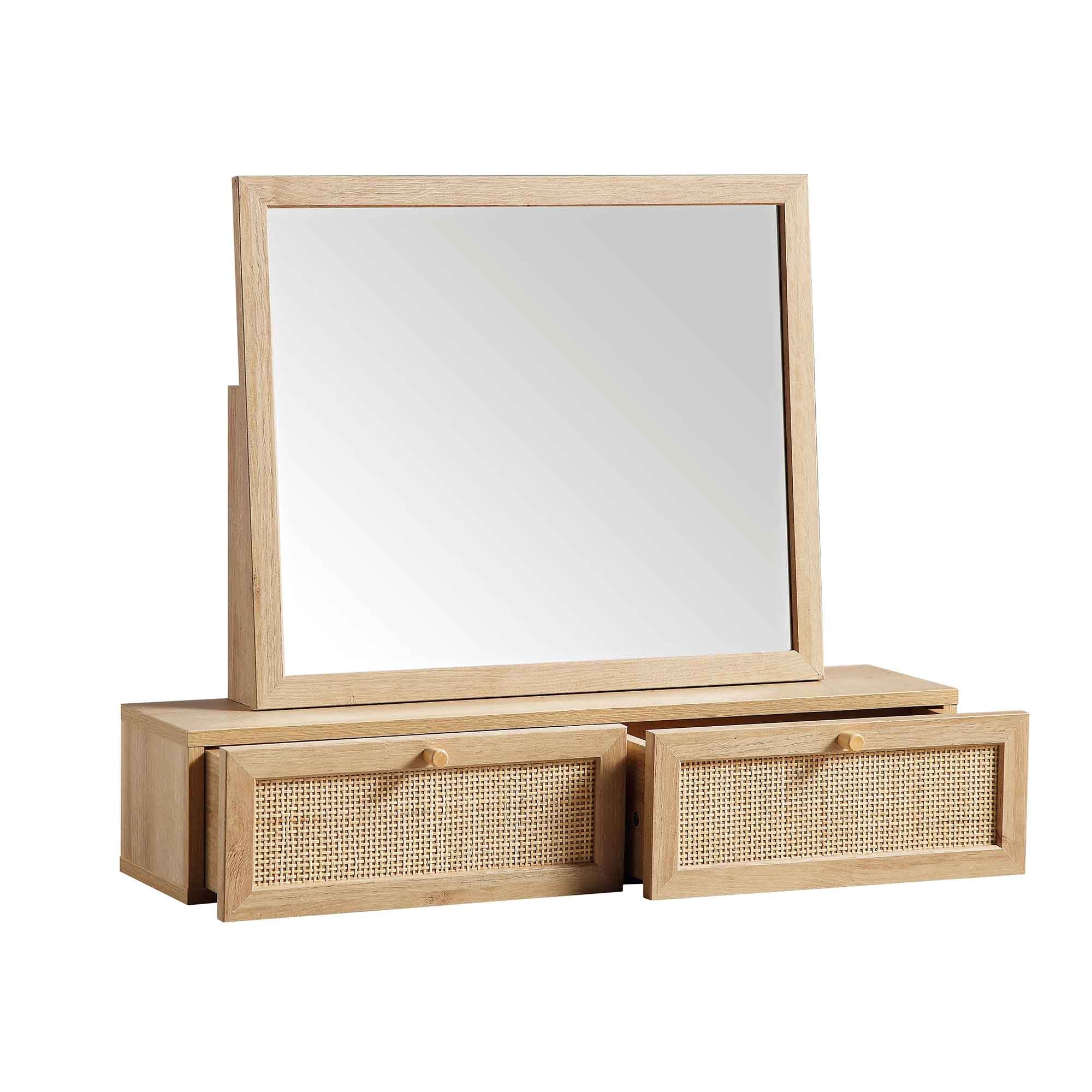 Frances Woven Rattan Vanity Mirror, Natural - Image 7