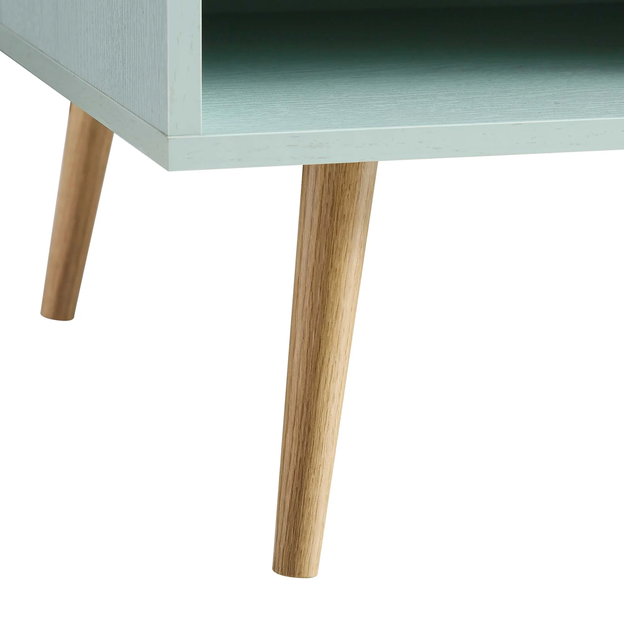 Frances Woven Rattan Wooden Coffee Table in Mint - Image 12