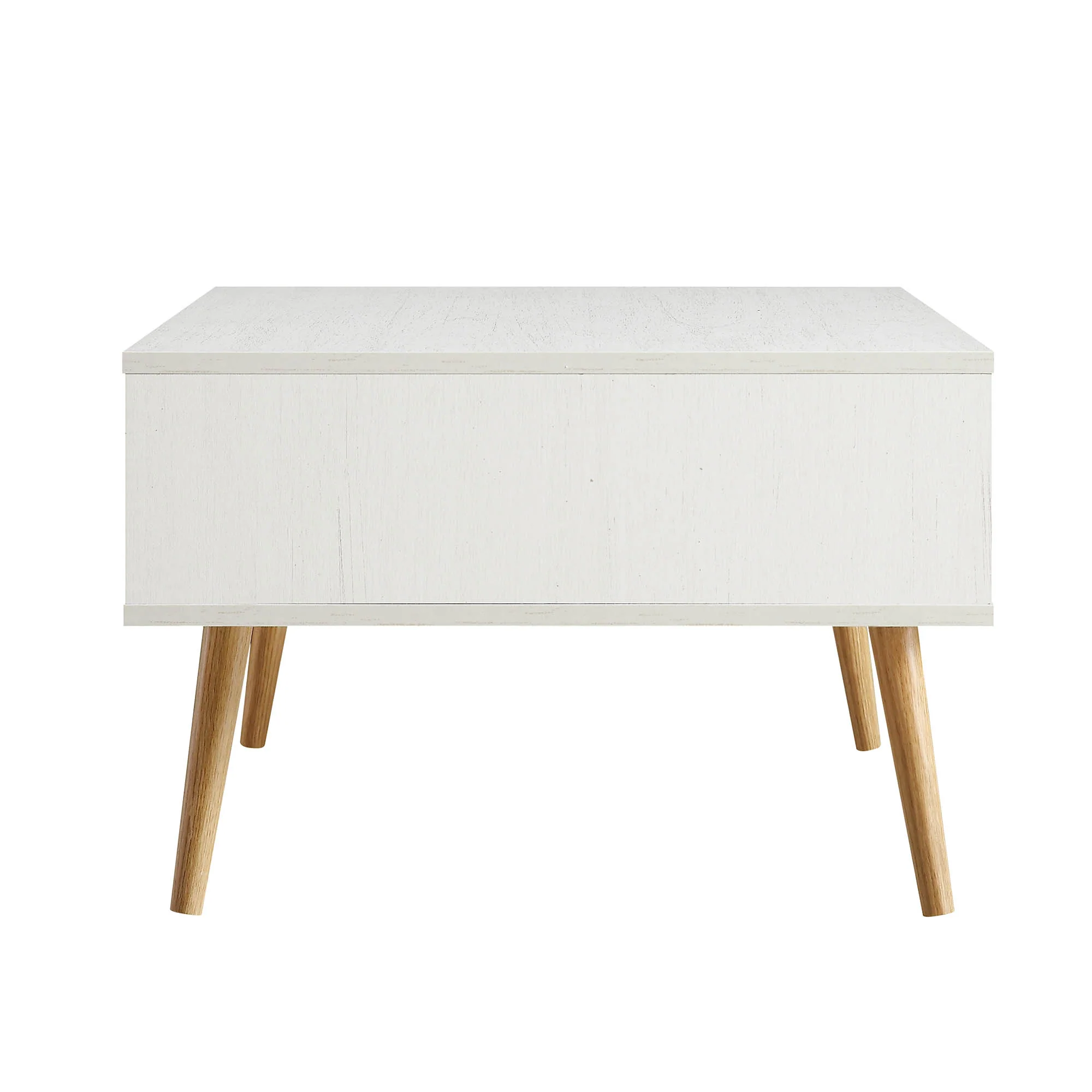 Frances Woven Rattan Wooden Coffee Table in White - Image 10