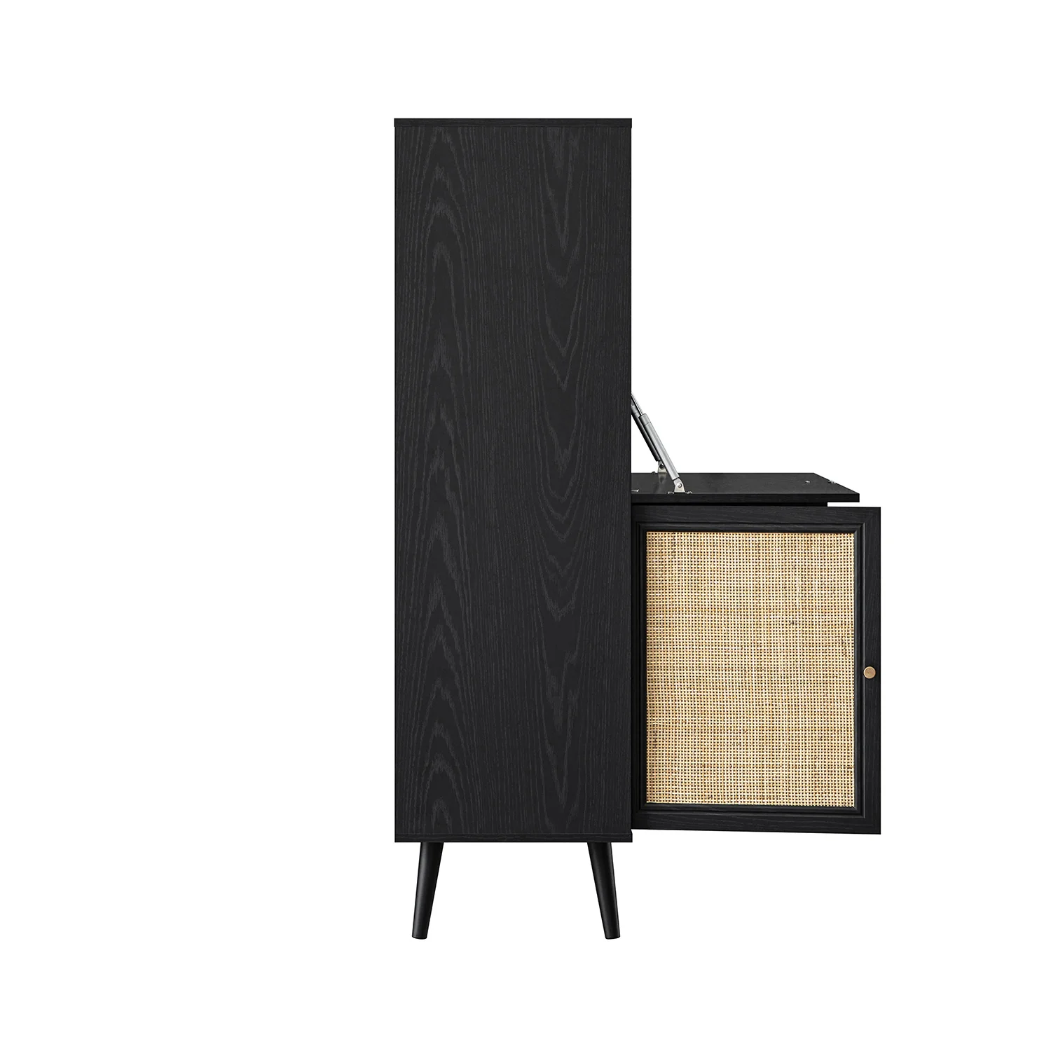 Frances Woven Rattan Writing Bureau, Black - Image 13