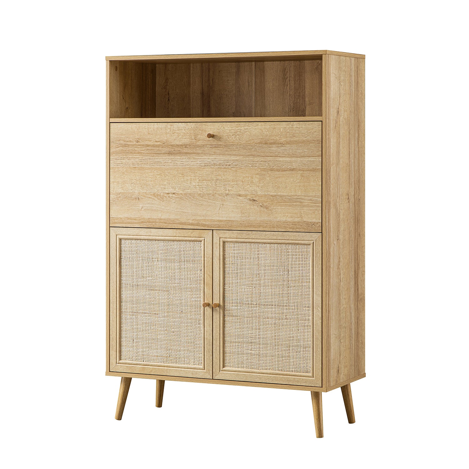 Frances Woven Rattan Writing Bureau, Natural - Image 7
