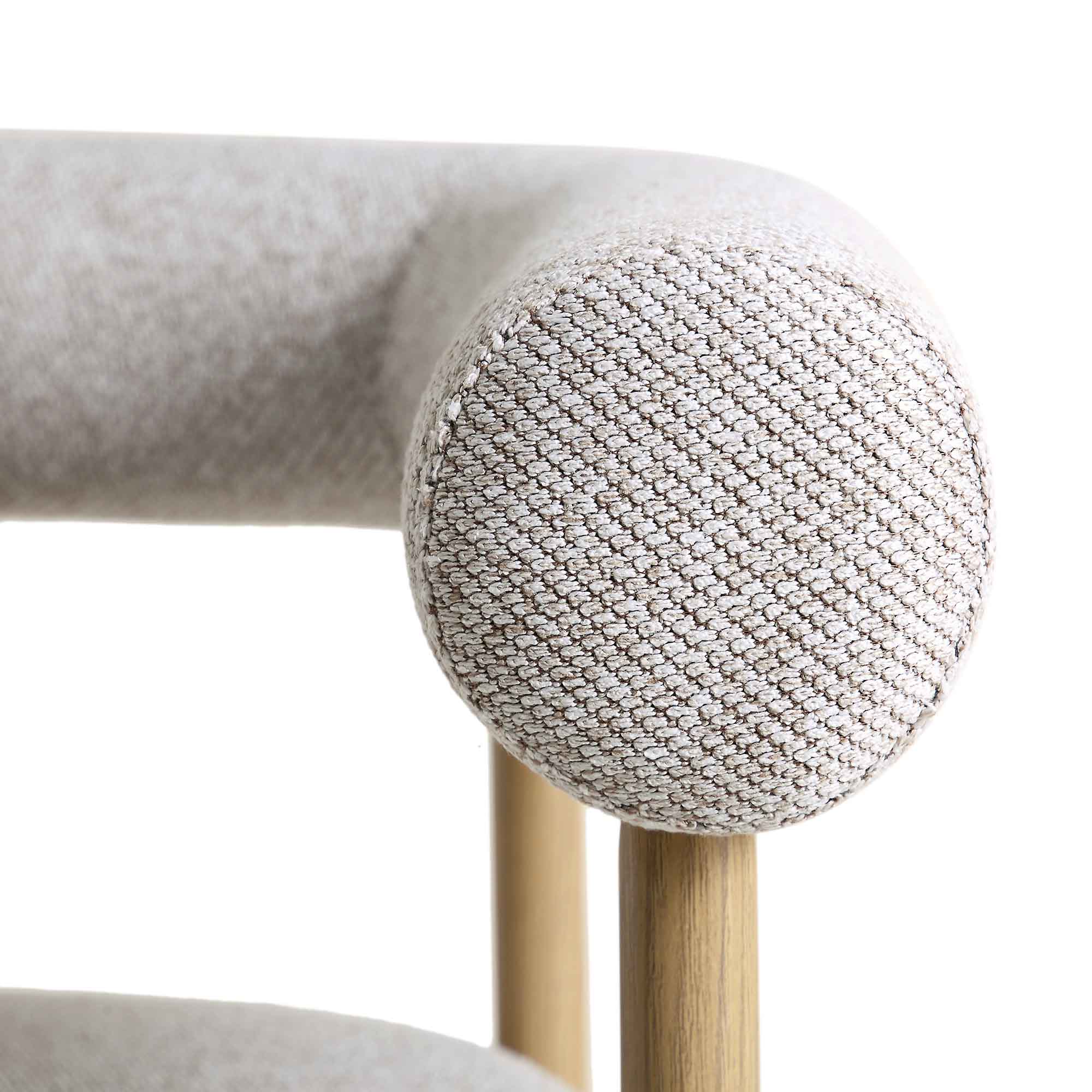Fulbourn Beige Woven Counter Stool with Natural Wood Effect Legs - Image 11