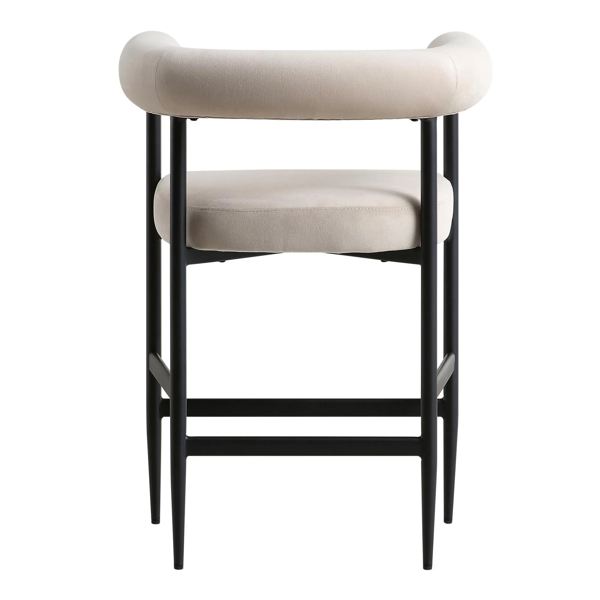 Fulbourn Champagne Velvet Counter Stool with Black Legs - Image 8