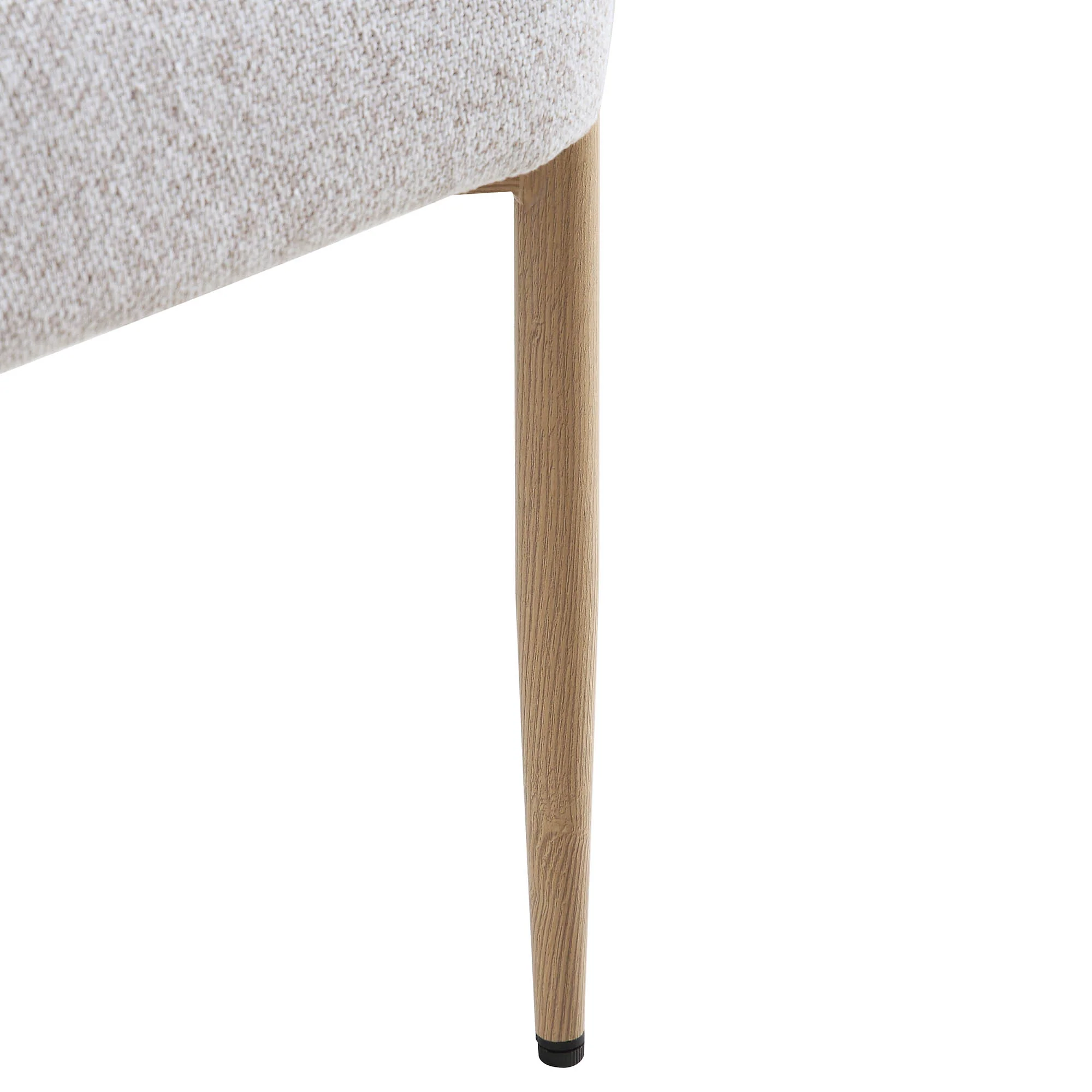 Fulbourn Beige Woven Dining Chair with Natural Wood Effect Legs - Image 12